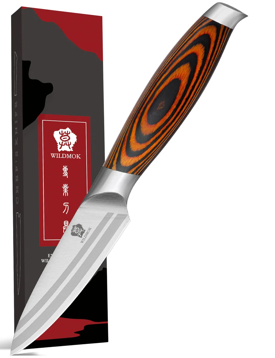 WILDMOK Spelucchino 9,2 cm, Coltello per frutta e verdura Coltello da cucina Coltello da frutta piccolo Manico ergonomico Acciaio inossidabile tedesco