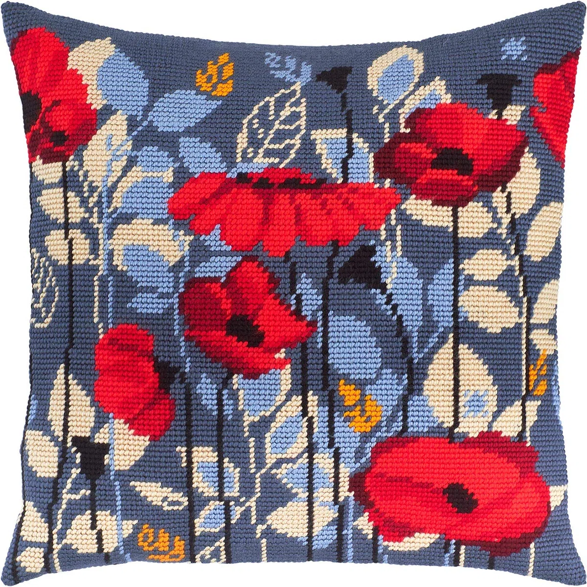Brvsk Papaveri dans serata. Kit de tampons croix avec tampons tapisserie (40 x 40 cm)
