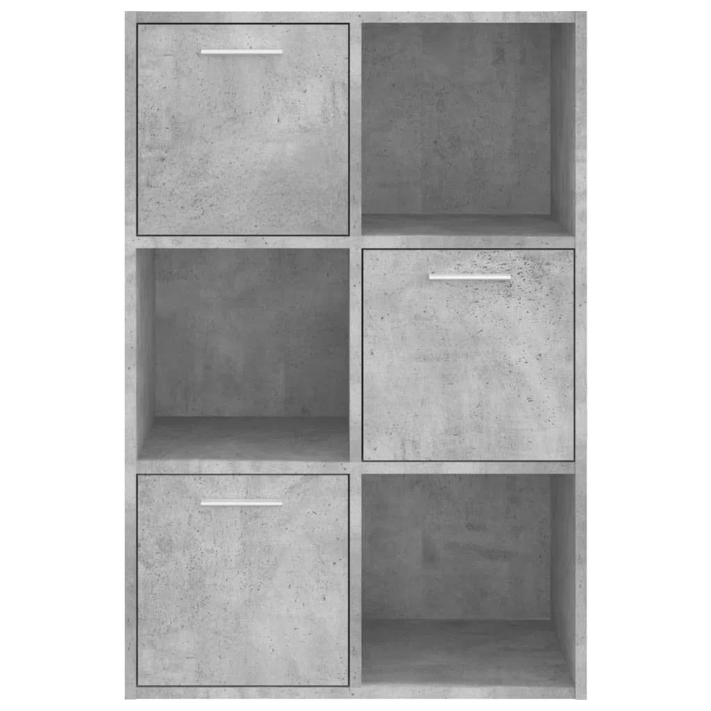 Scaffale per soggiorno, libreria, scaffalatura decorativa, per libri, soggiorno, studio, ufficio, grigio cemento, 60 x 29,5 x 90 cm