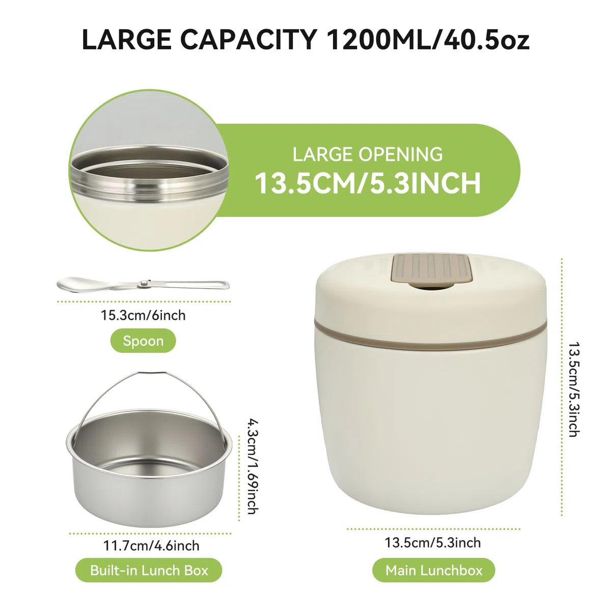 OTraki Thermos per Alimenti Caldi, Contenitore Termico per Alimenti Caldi, Lunch Box Termico con Cucchiaio Pieghevole, Porta Pranzo Termico per Bambini e Adulti, Ideale per Zuppe e Porridge