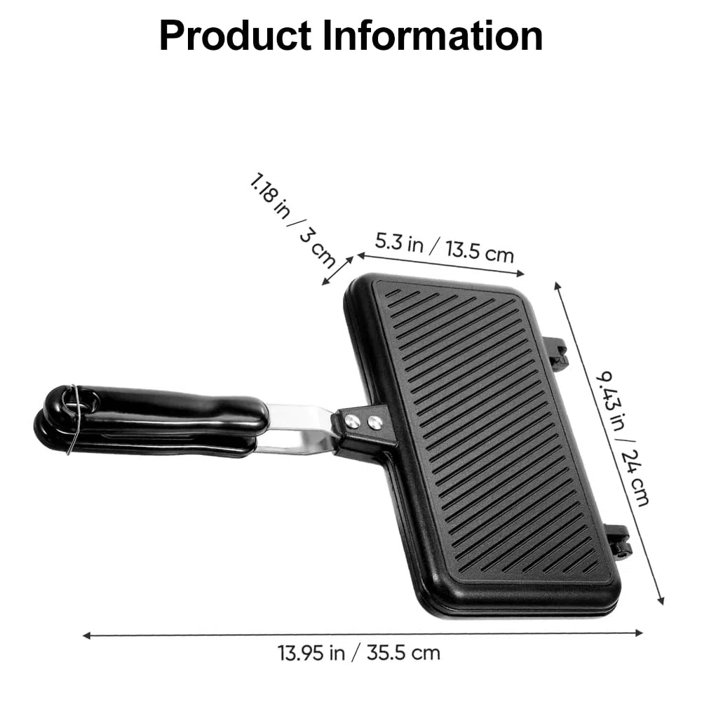 Sandwichmaker - Tostapane da campeggio, double face, in alluminio, per la cucina, la colazione