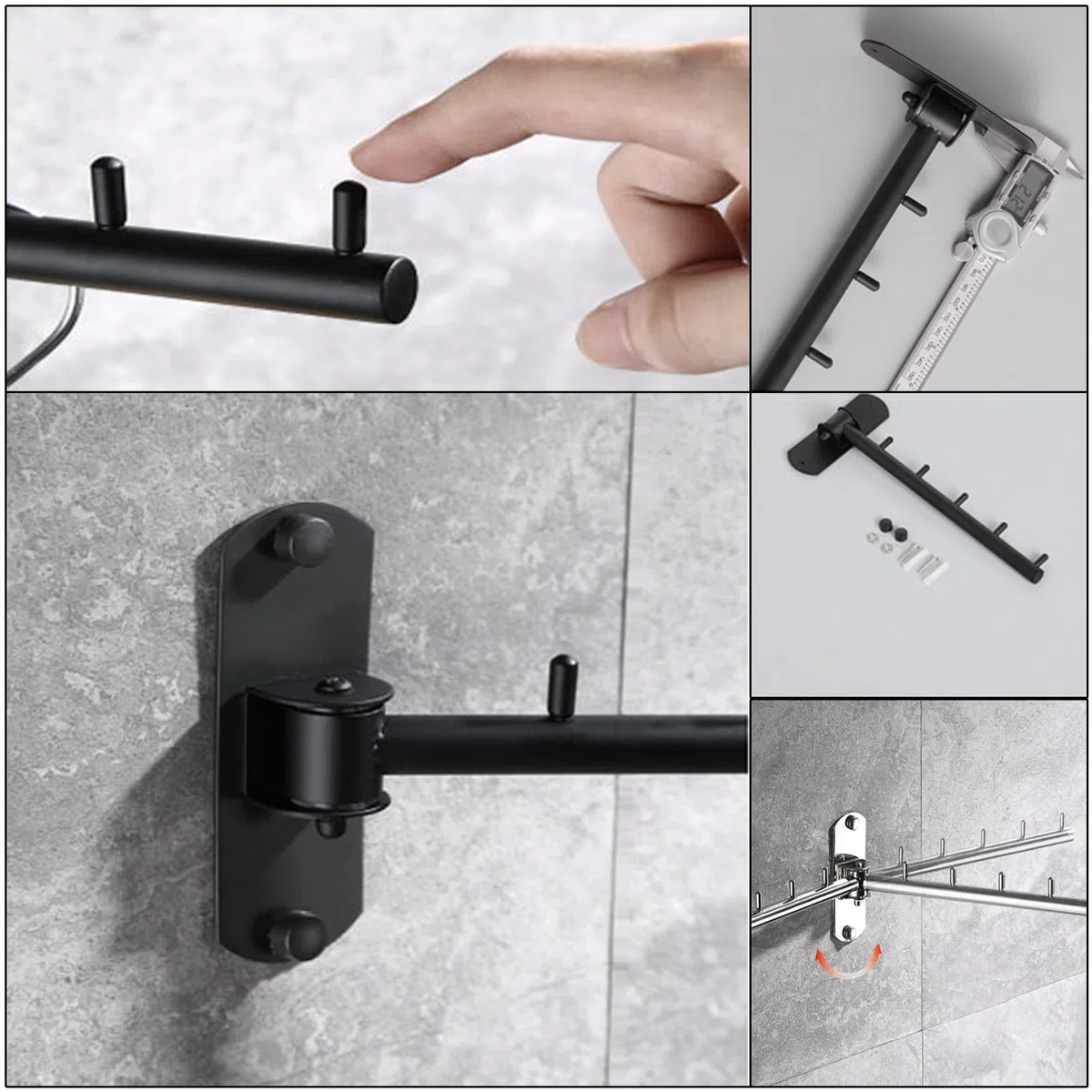LEZED Appendiabiti da Parete in acciaio inox pieghevole Ganci de Porta Guardaroba Appendiabiti Pieghevoli Ganci Appendi Cappotto Appendiabiti Organizer con Supporto