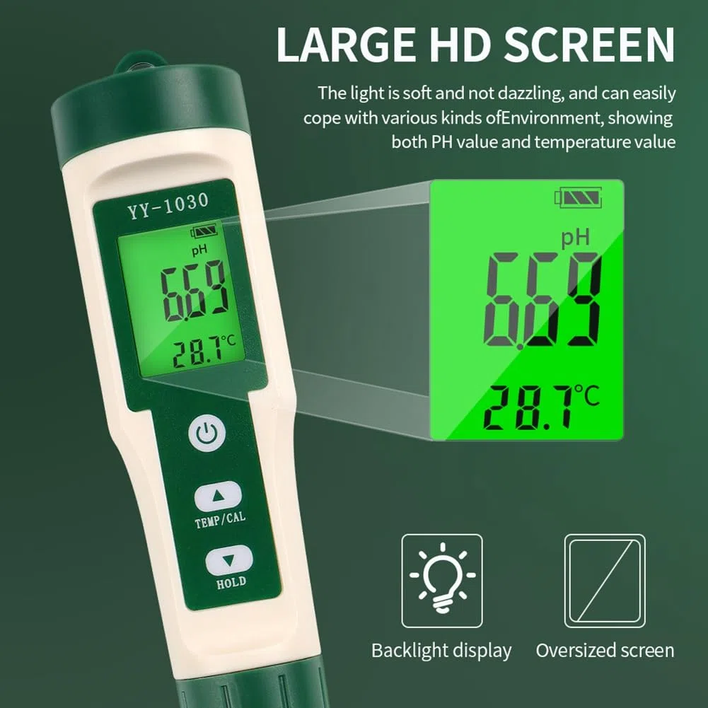 Misuratore Professionale PH per Alimenti con Sensore Ad Alta Precisione Tester Acidità Temperatura per Produzione Formaggio, Carne, Inscatolamento, Impasto, Terreno
