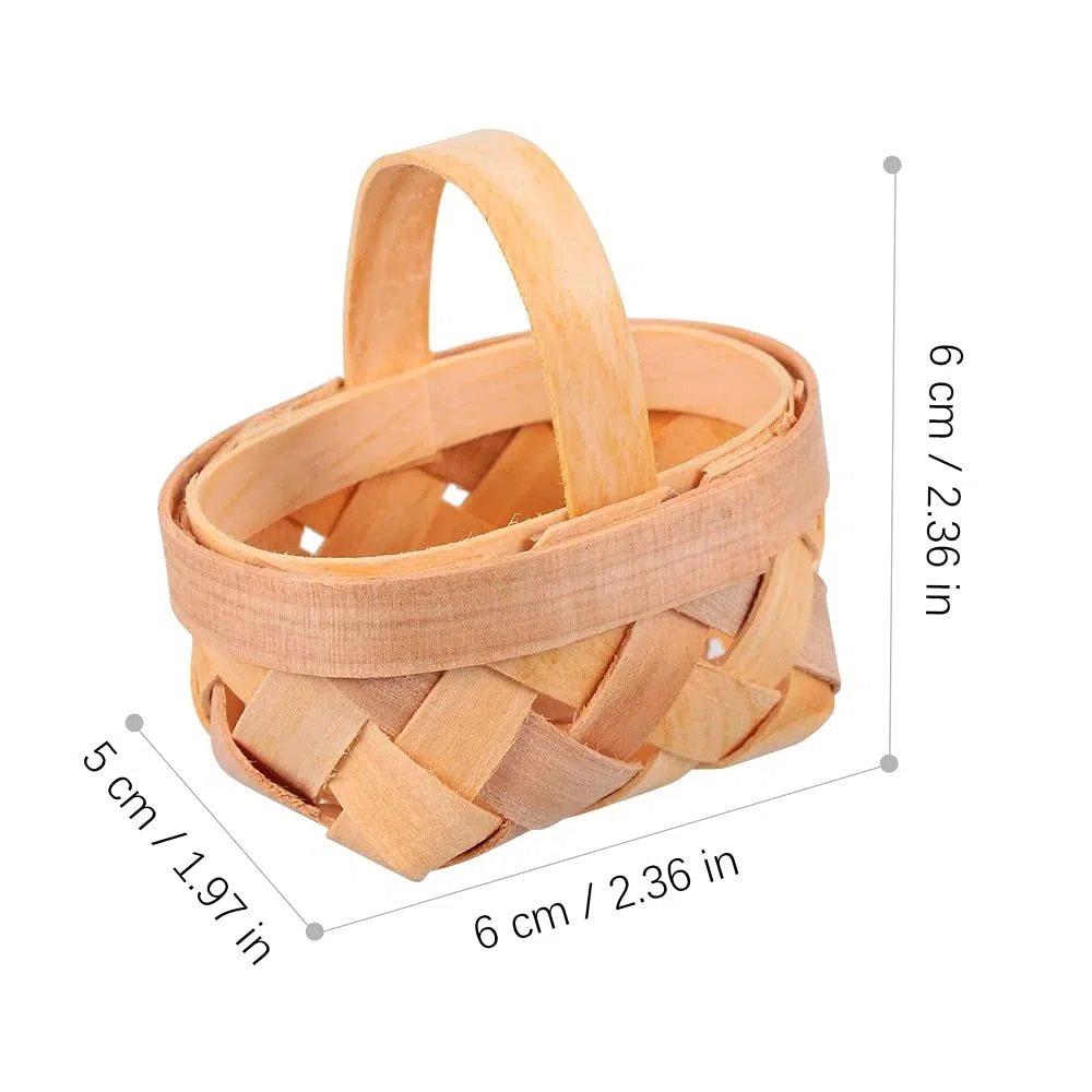 12 Pezzi Mini Cestini nel Trucioli di Legno Cestini Intrecciati Manuali Ornamenti Scatola di Immagazzinaggio di Caramelle