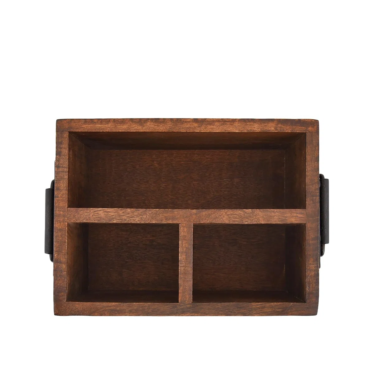 EDHAS Portaposate a 3 scomparti, con manici in metallo, per decorazione della cucina di fattoria e piano di lavoro, tavolo da pranzo, organizer per ufficio (20,32 cm x 15,24 cm x 10,16 cm
