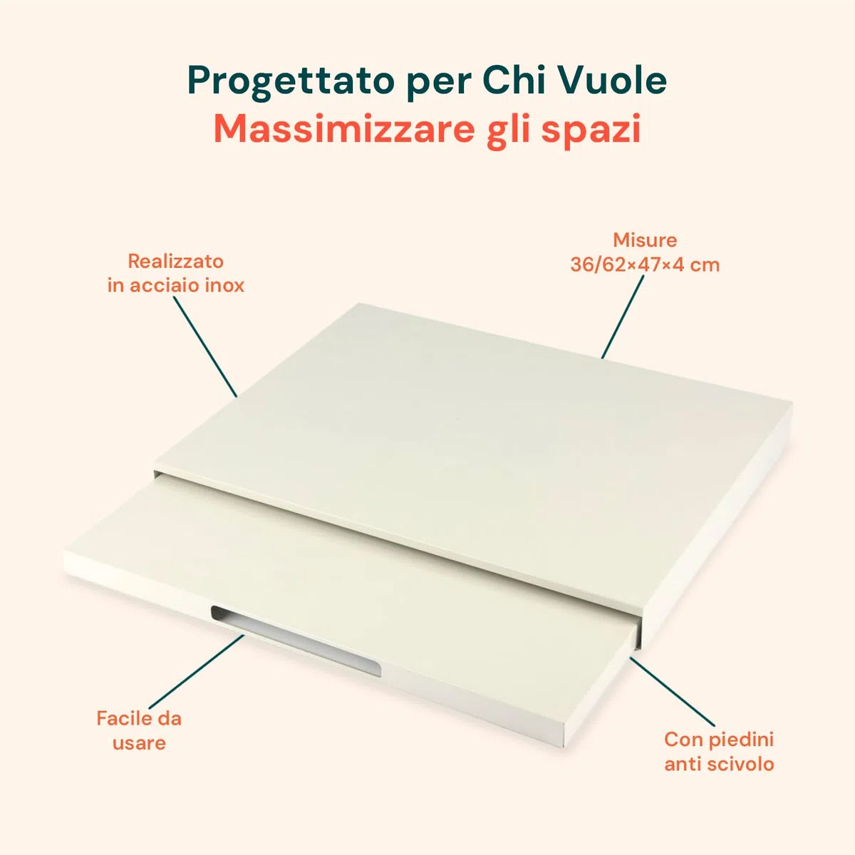Avilia Scaffale Cucina Salvaspazio Estensibile 39-62 cm in Metallo – Alzatina Cucina Top con Ripiano Estraibile per Forno, Tostapane e Microonde – Organizzatore Cucina con Ganci e Antiscivolo