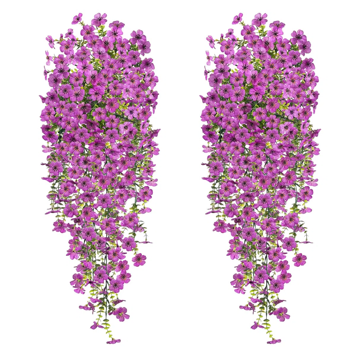CONNECTION 4 Pezzi Pendenti Fiori Artificiali Cadenti 77cm Pianta Glicine Finta Fiori Finti Da Esterno Artificiali Decorazioni Pianta Cadente per Matrimonio Parete Balcone Giardino (Viola)