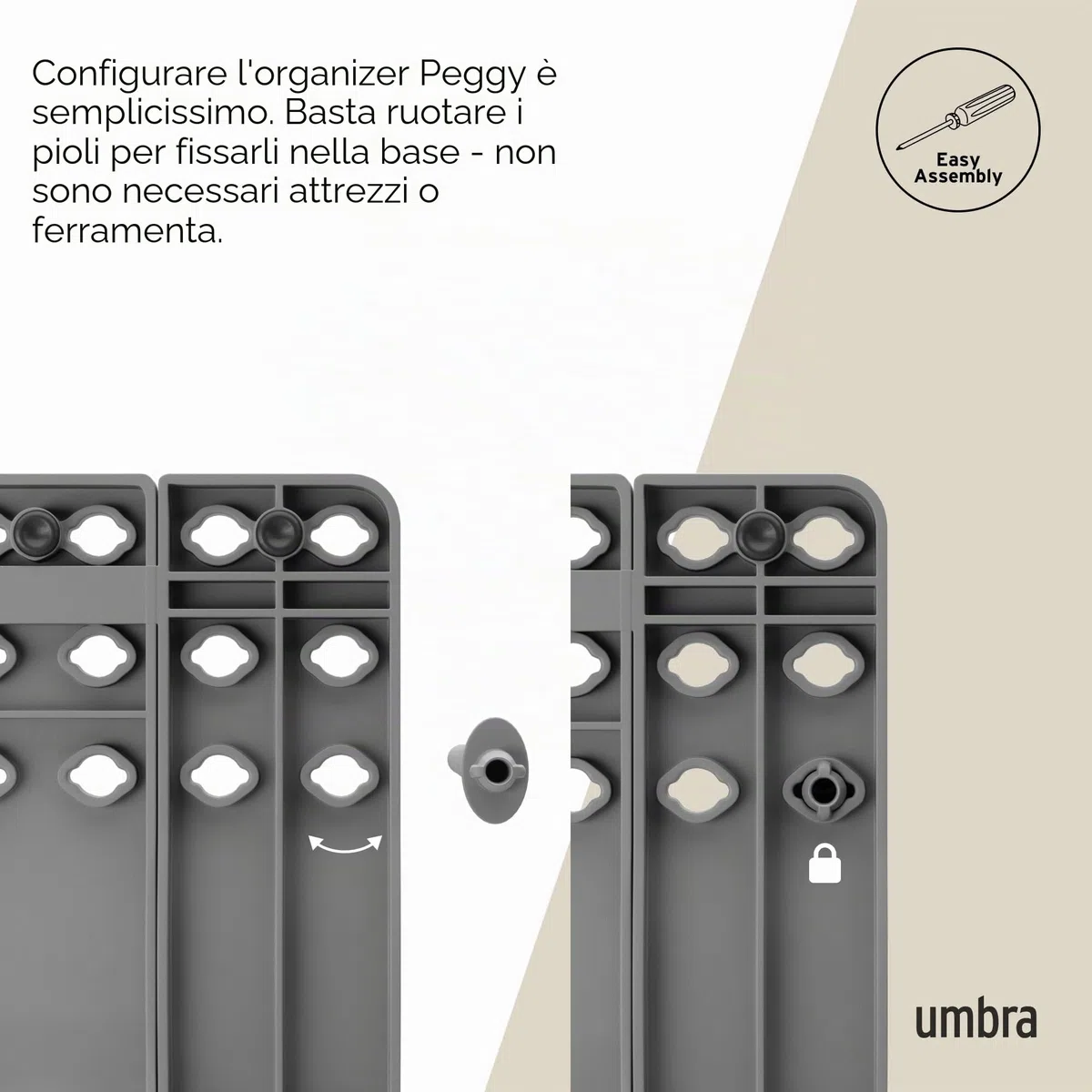 Umbra Peggy - Organizer per pentole, colore: Grigio scuro