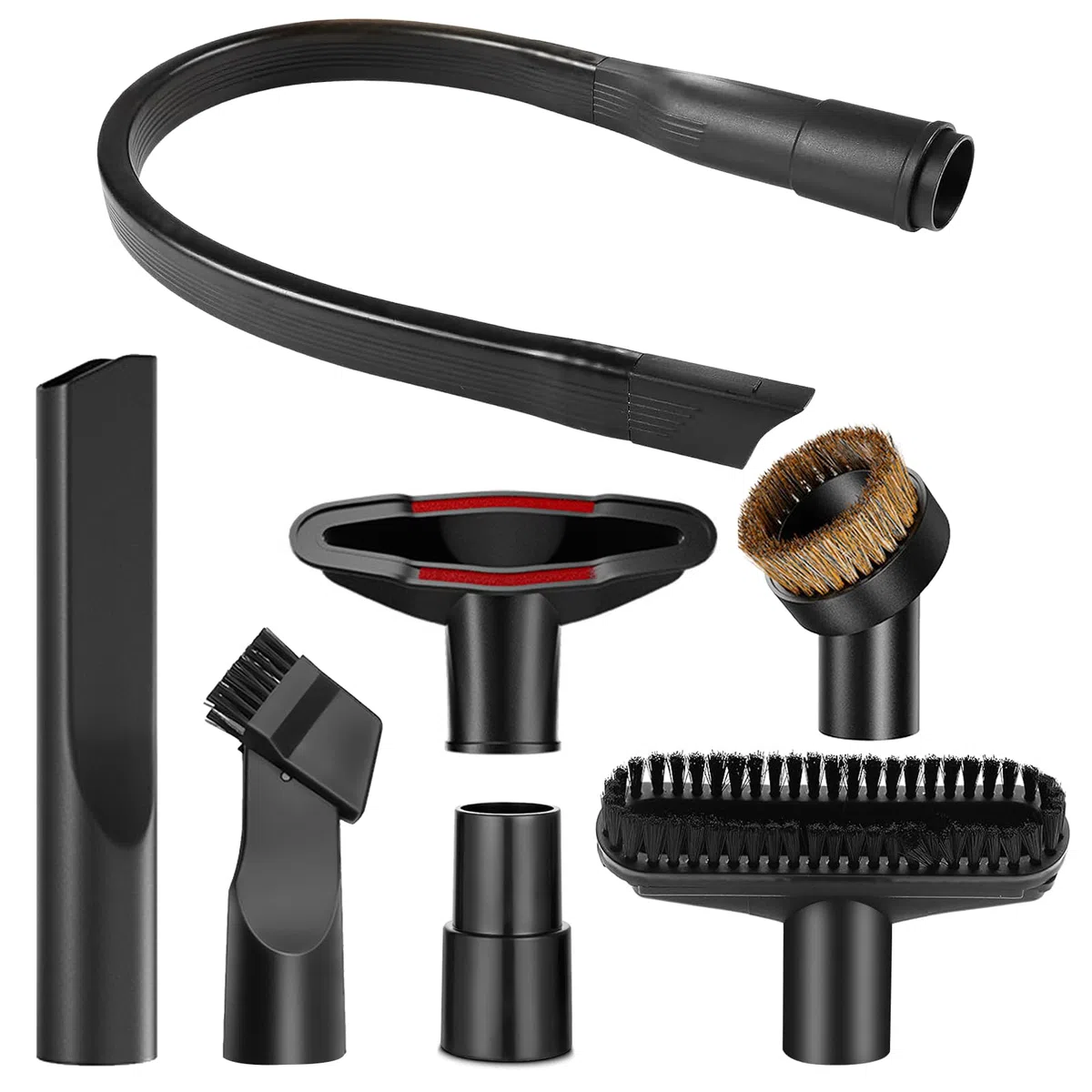 7 Pezzi Accessori Aspirapolvere Universale, Spazzola Aspirapolvere Universale mit 58cm Bocchetta Piatta Flessibile, Kit Accessori Aspirapolvere Compatibile con Aspirapolvere Diametro 32MM e 35MM