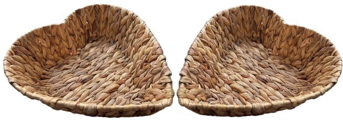 Cestino regalo vuoto a forma di cuore – Khevga cestino regalo vuoto per matrimonio, cestino regalo in vimini, cestino decorativo da riempire e regalare (2)