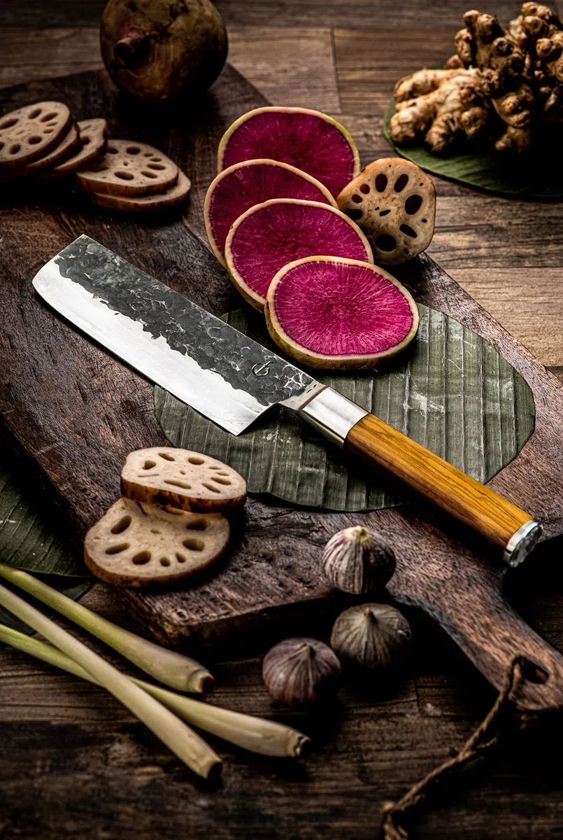 Forged mannaia Olive 17cm, fatti a mano, in scatola di legno