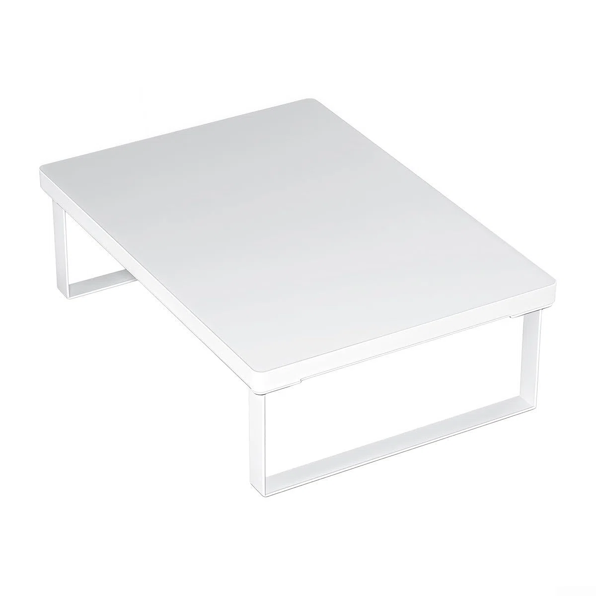 Supporto per forno a microonde in legno e metallo, con piedini antiscivolo, per fornelli a induzione, 40 x 30 x 8,5 cm (bianco)