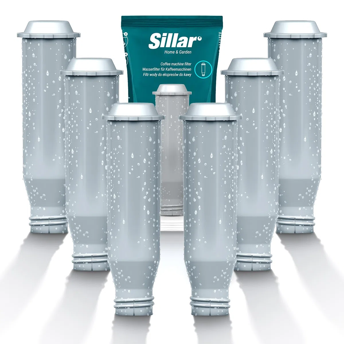 Sillar Filtro acqua di ricambio per macchine da caffè – compatibile con Krups F088 NIRF700 Pro Aqua, Nivona e Melitta | Cartuccia a carbone attivo set 6 pezzi | Aumenta la durata dell’apparecchio