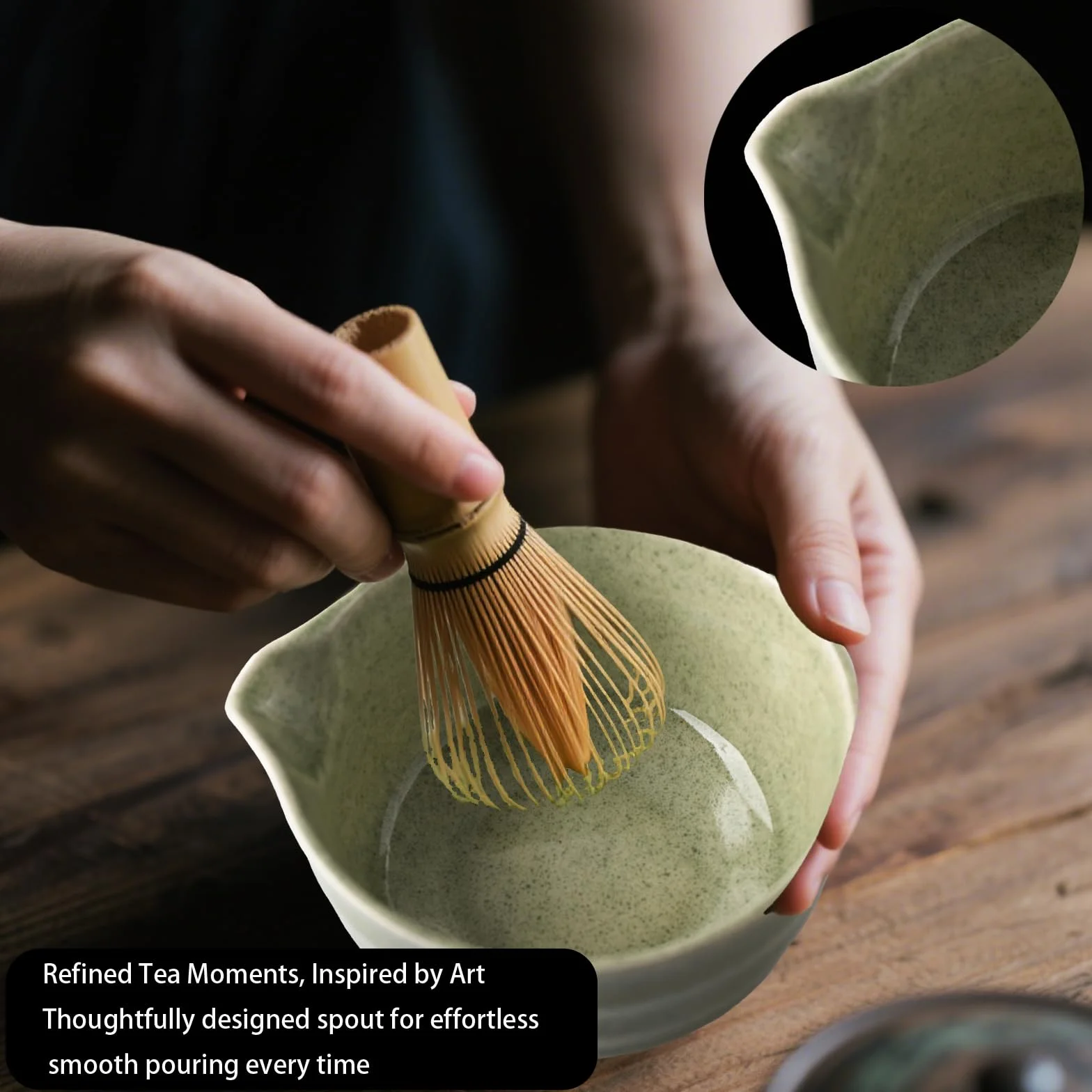 Matcha Kit Set da tè giapponese 5 pezzi ciotola tradizionale frusta paletta colino polvere