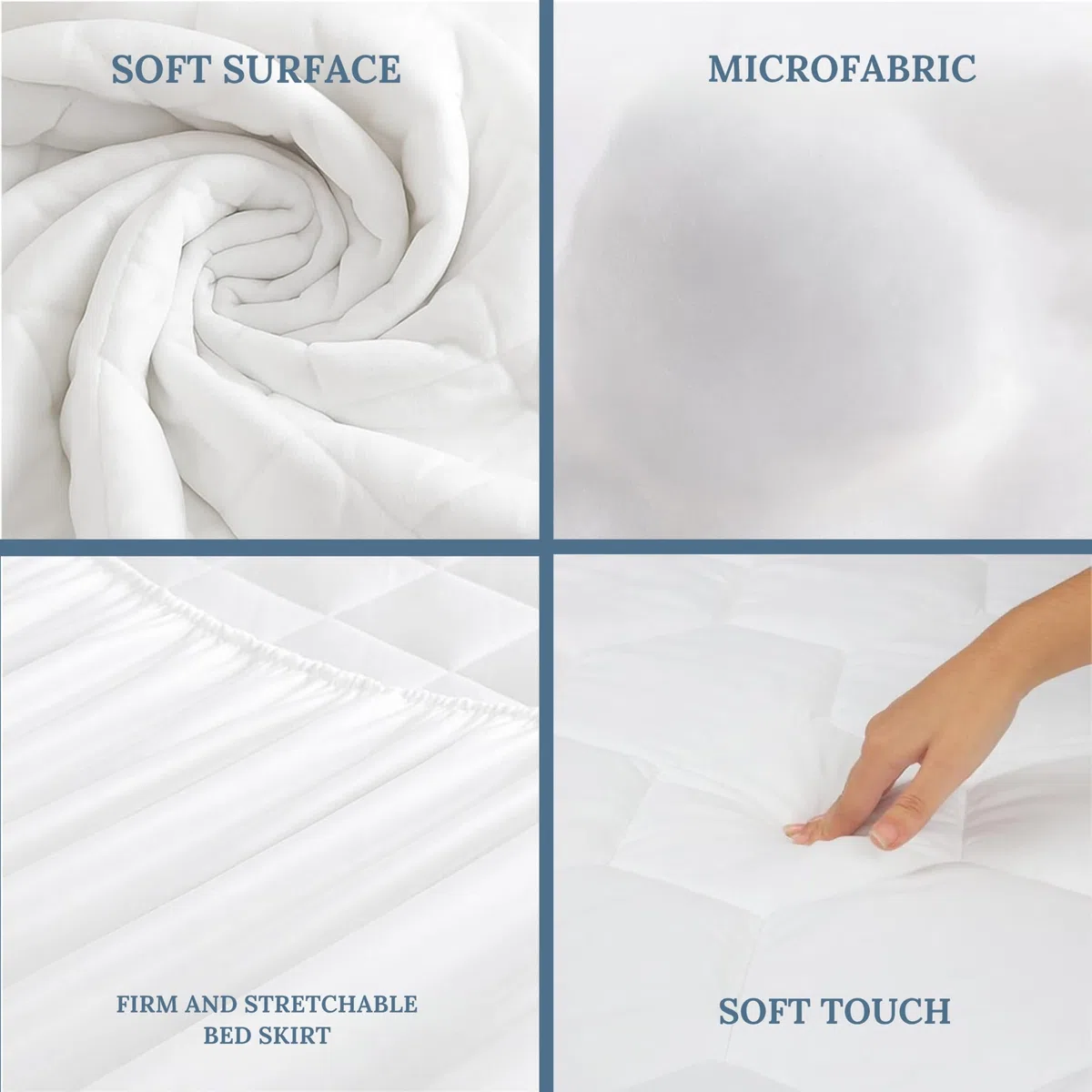 Coprimaterasso trapuntato super king size, imbottitura in microfibra da 110 g/m², ipoallergenico, con angoli profondi, traspirante, si estende fino a 30 cm (super king – 180 x 200 cm)