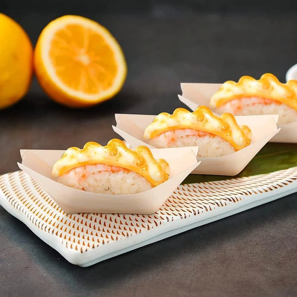 Barchette Finger Food - 50 Pezzi Monouso 14 x 8cm, Ciotole Degradabile per Feste, Contenitori Compostabili