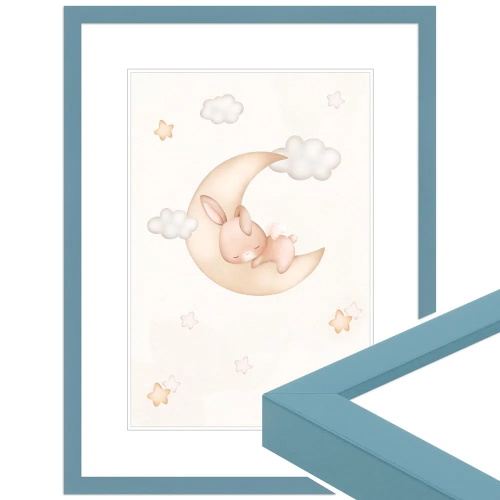 WANDStyle cornice per la camera dei bambini, per i disegni, 18x24 cm, moderno cornice in legno blu chiaro, Made in Germany - H950