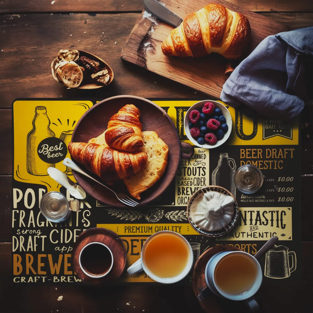 Set Tovagliette Americane Lavabili Vintage in Plastica 44x28 cm, 10 Tovagliette Colazione Americana Fantasia in PVC (Set da 10)