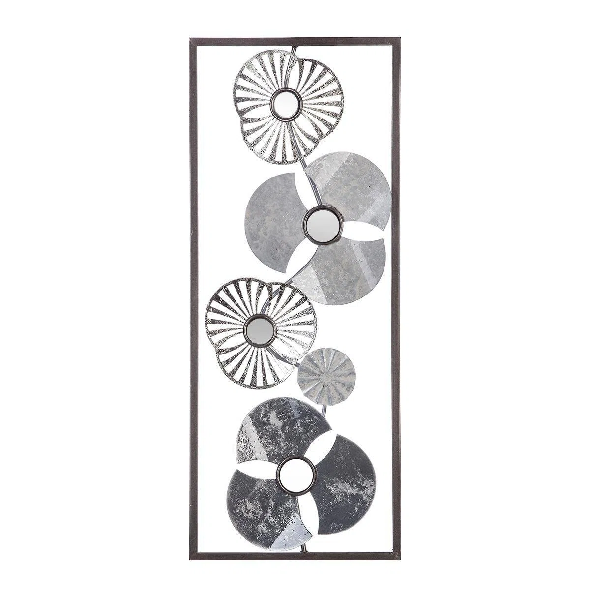 ATMOSPHERA CREATEUR D'INTERIEUR - Appendiabiti da Parete in Metallo Argentato Flower 25x61cm