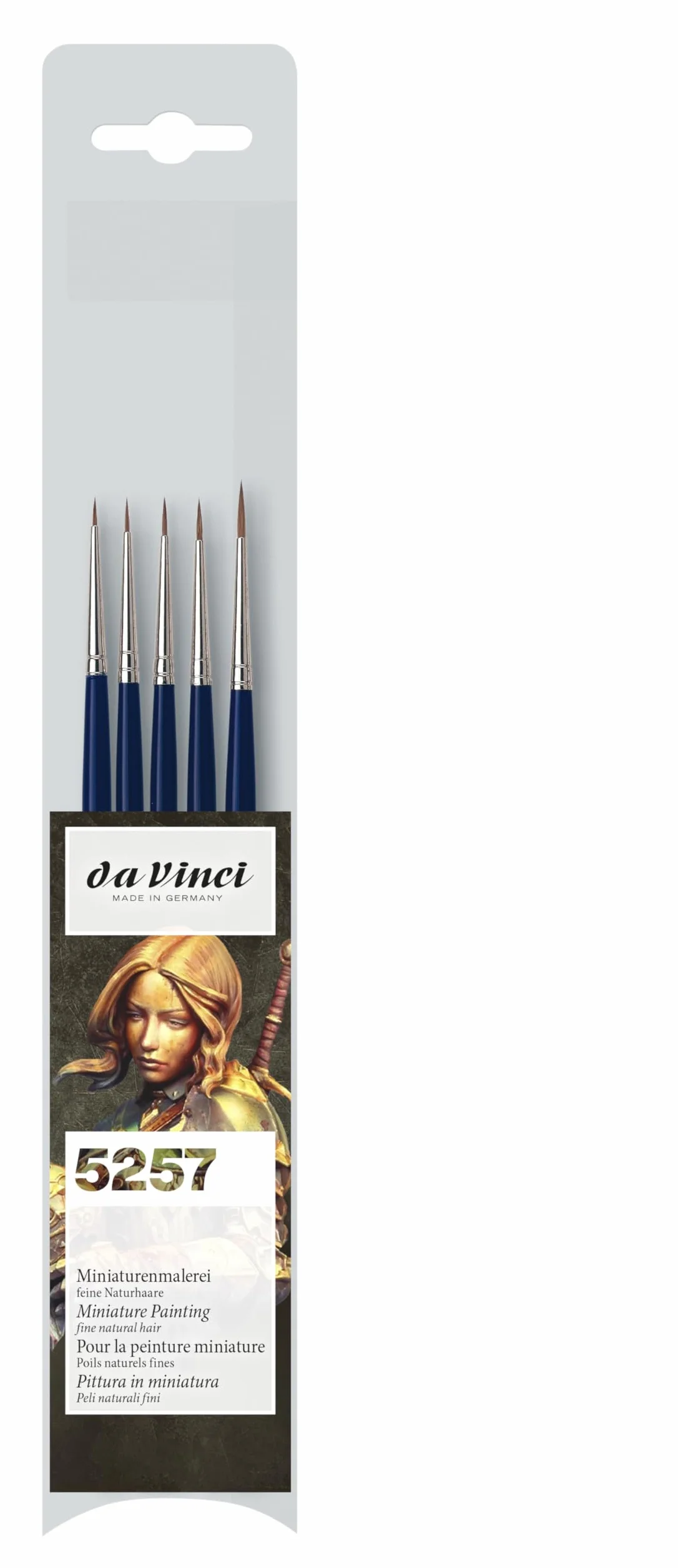 Da Vinci Serie 5257 Set di pennelli in zibellino Rosso, Blu, Bianco/Nero, 30 x 30 x 30 cm