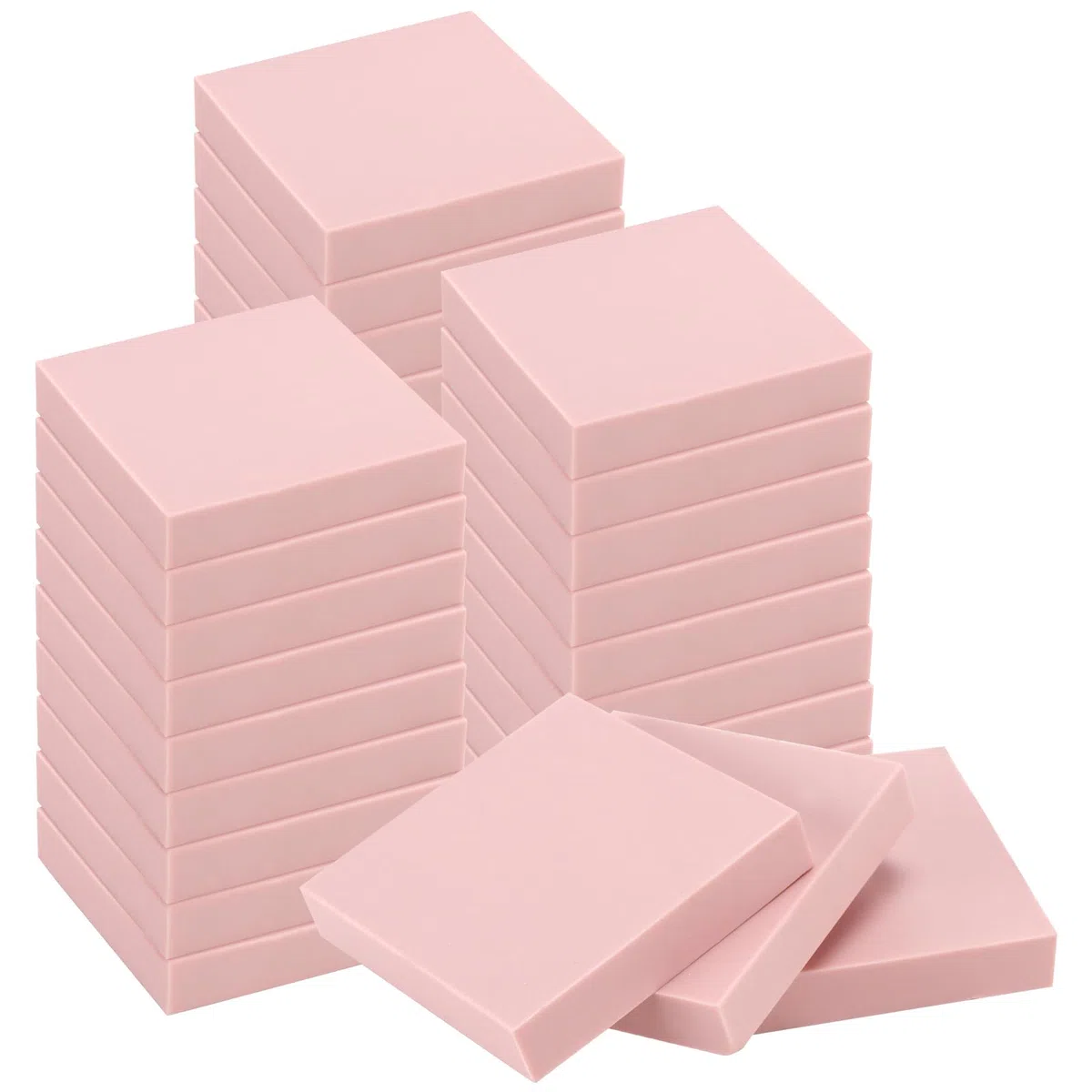 30 blocchi quadrati in gomma da 5,1 cm, kit per la creazione di timbri in linoleum rosa, per stampe, artigianato fai da te