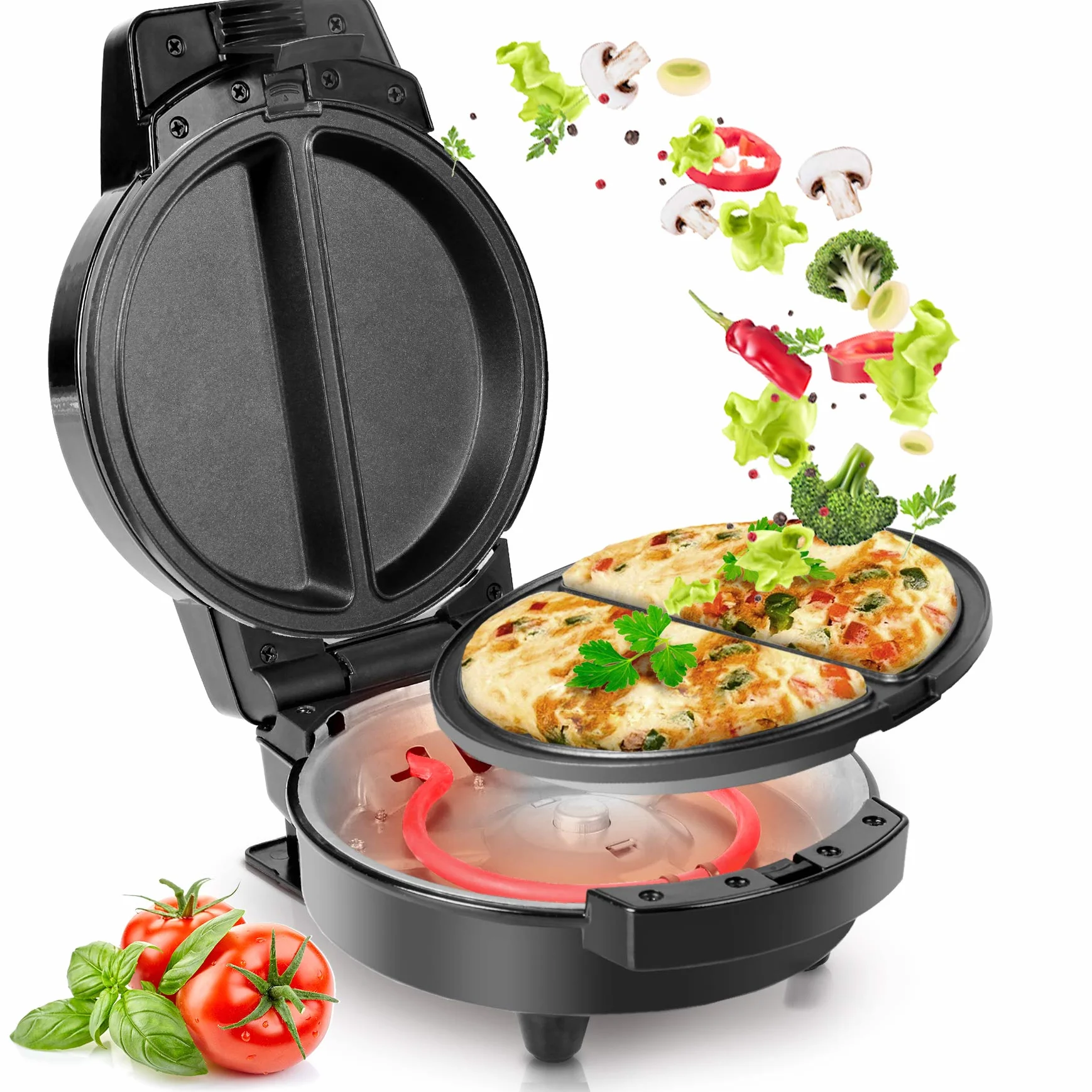 Duronic OM60 Piastra per Omlette | Piastra elettrica per frittate 600W | Superficie antiaderente e facile da pulire | Ideale per Frittate, Panzerotti, Nachos e tutte le pietanze dolci o salate