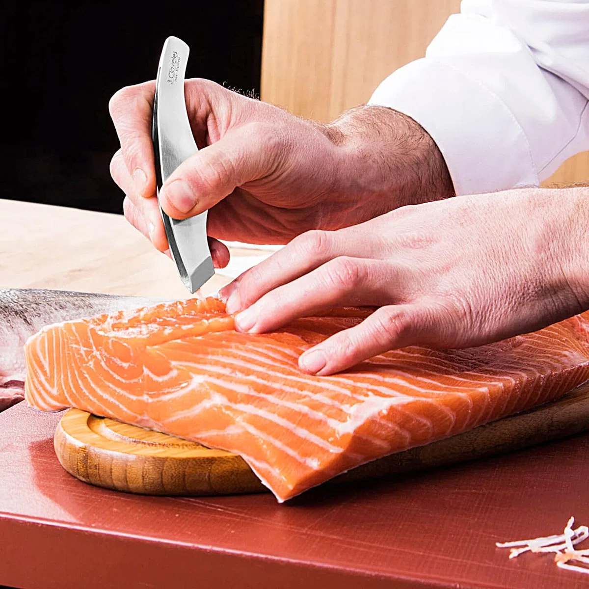 3 CLAVELES Pinza ESPINAS PESCADO-Jamon 14 cm. D 3C 01176, Acciaio Inox, Acero Inoxidable, 24.3x7.8000000000000007x0.5 cm