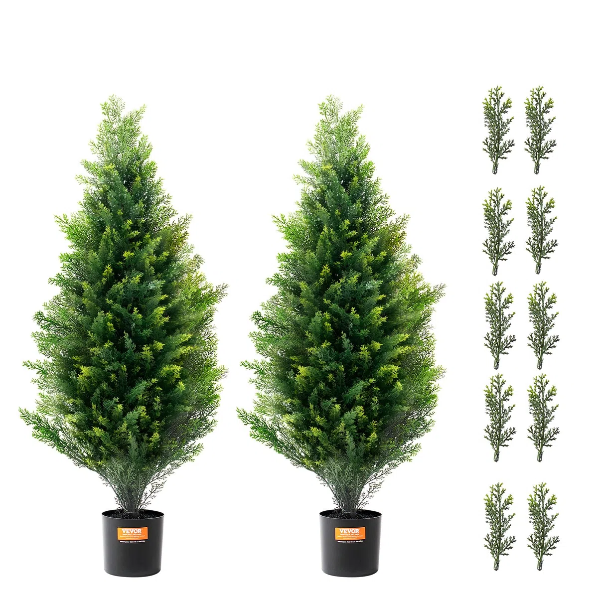 VEVOR Albero Topiario di Cedro Artificiale, Alto 91,4 cm Realistiche Piante in Vaso di Pino con Foglie Extra, Set di Verde Artificiale Protetto dai Raggi UV per Domestica di Interni Esterni (2 Pezzi)