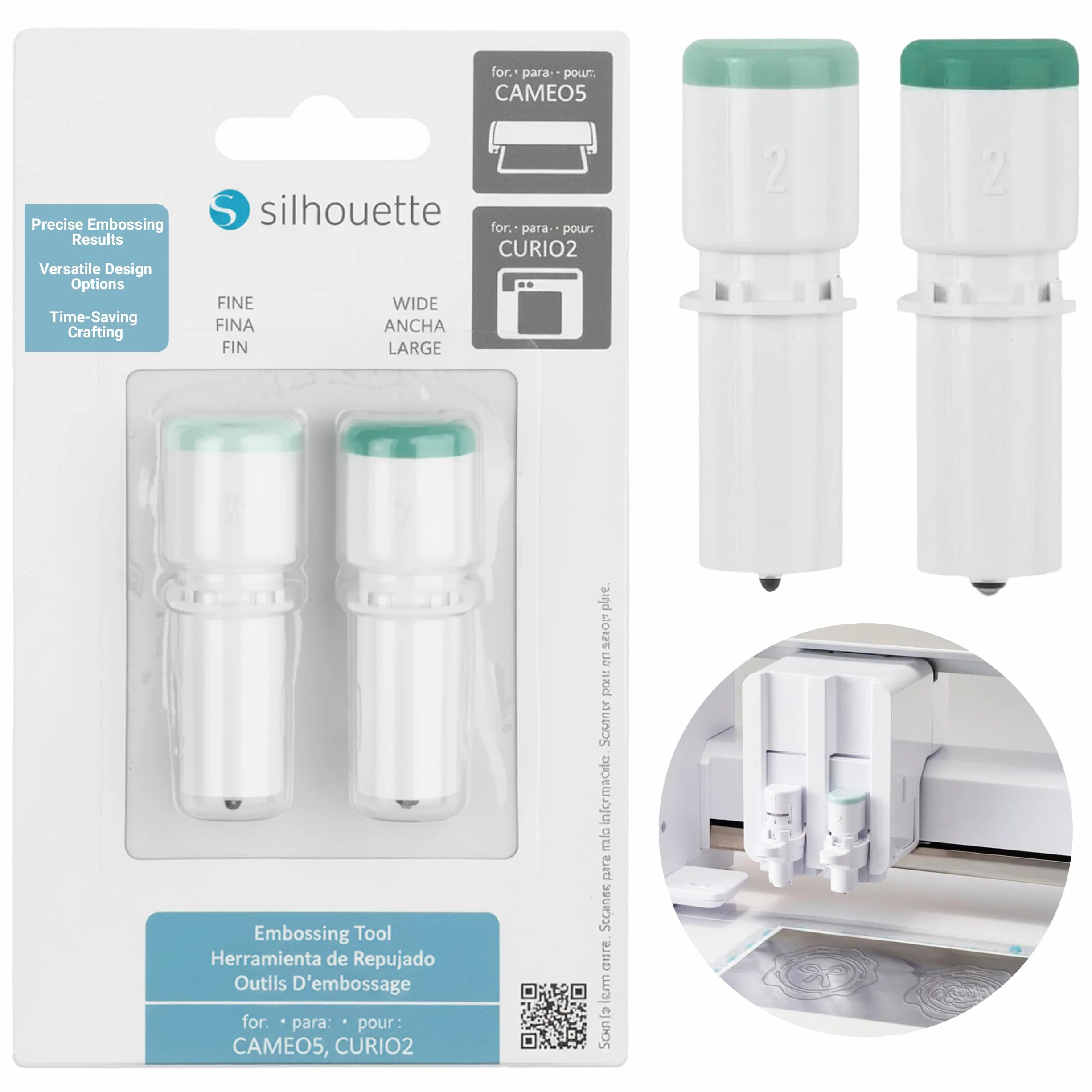 Kit di 2 strumenti di goffratura per Silhouette Cameo 5 e Silhouette Curio 2