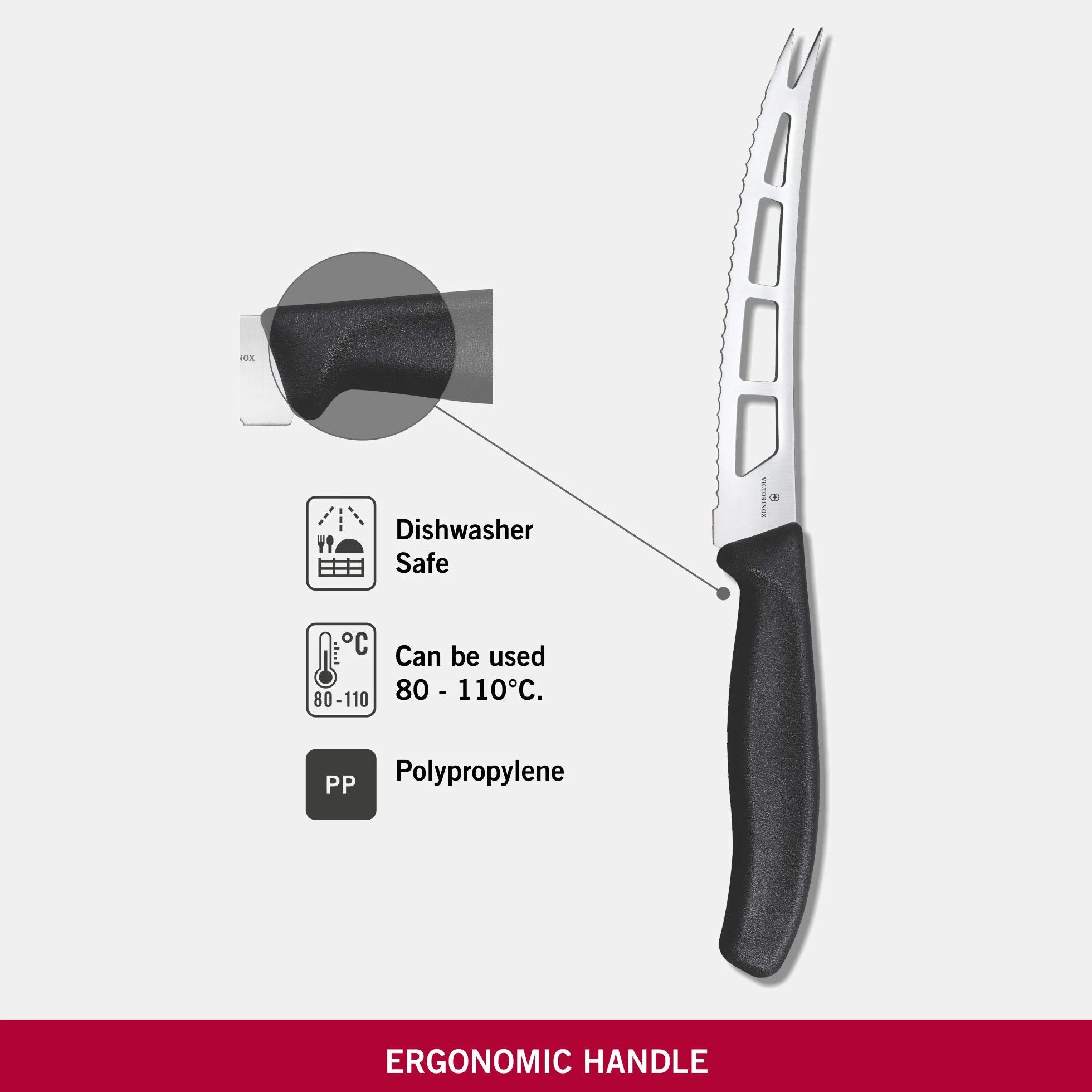 Victorinox Swiss Classic, coltello da burro con lama seghettata, lavabile in lavastoviglie, nero
