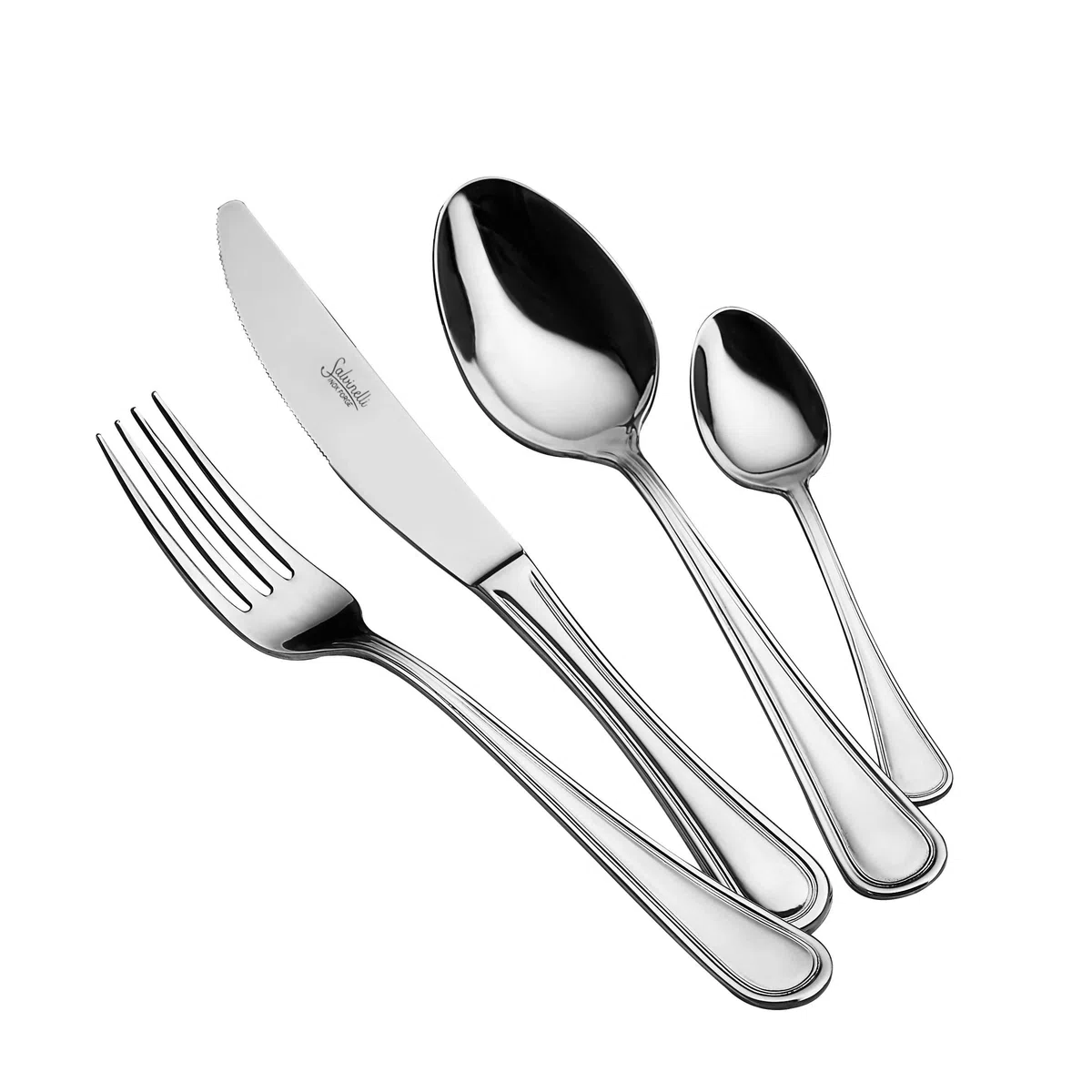 Salvinelli Queen Set Cucchiai Frutta Acciaio Inox 18/10, Cucchiaio da Frutta 12 Pezzi, Spessore 2,5 mm, Made in Italy, Finitura Lucida