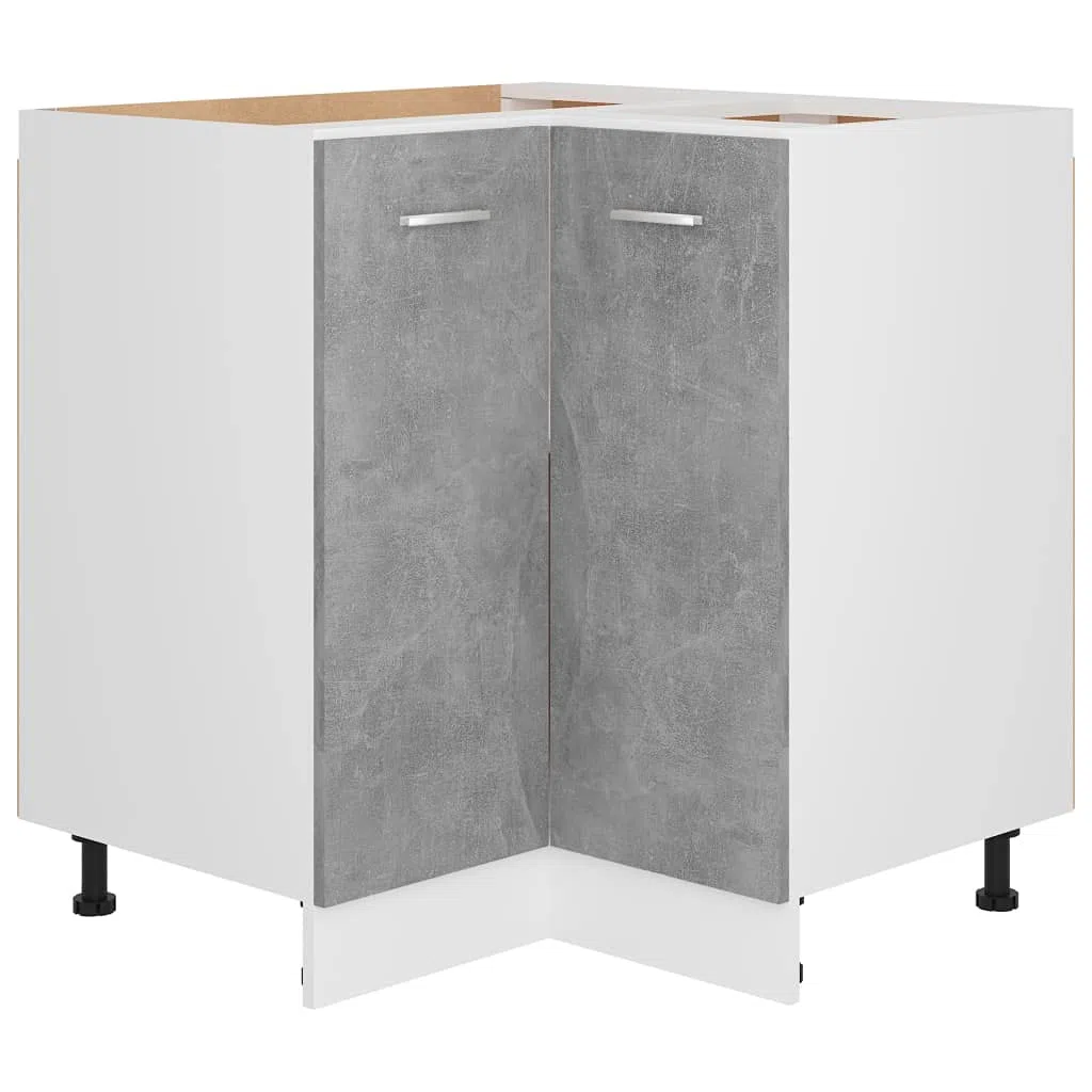 vidaXL Mobile Angolare “Lyon” Grigio Cemento 75,5x75,5x81,5 cm in