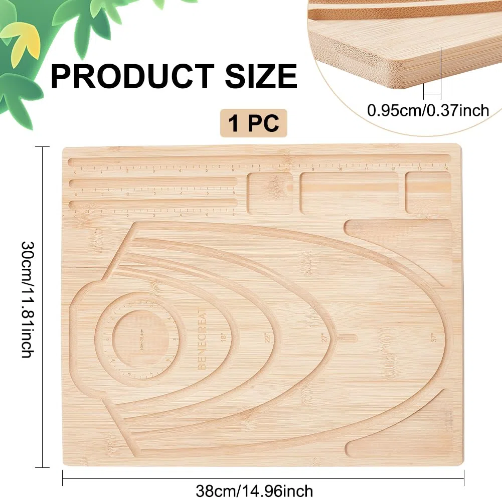 BENECREAT 30x38 cm Bordo di Perline di Legno Bordo di Progettazione Del Tallone Perline Che Effettuano Cessioni Vassoi Perline Tappetini per Bracciale Collane Creazione di Gioielli, 1cm di Spessore