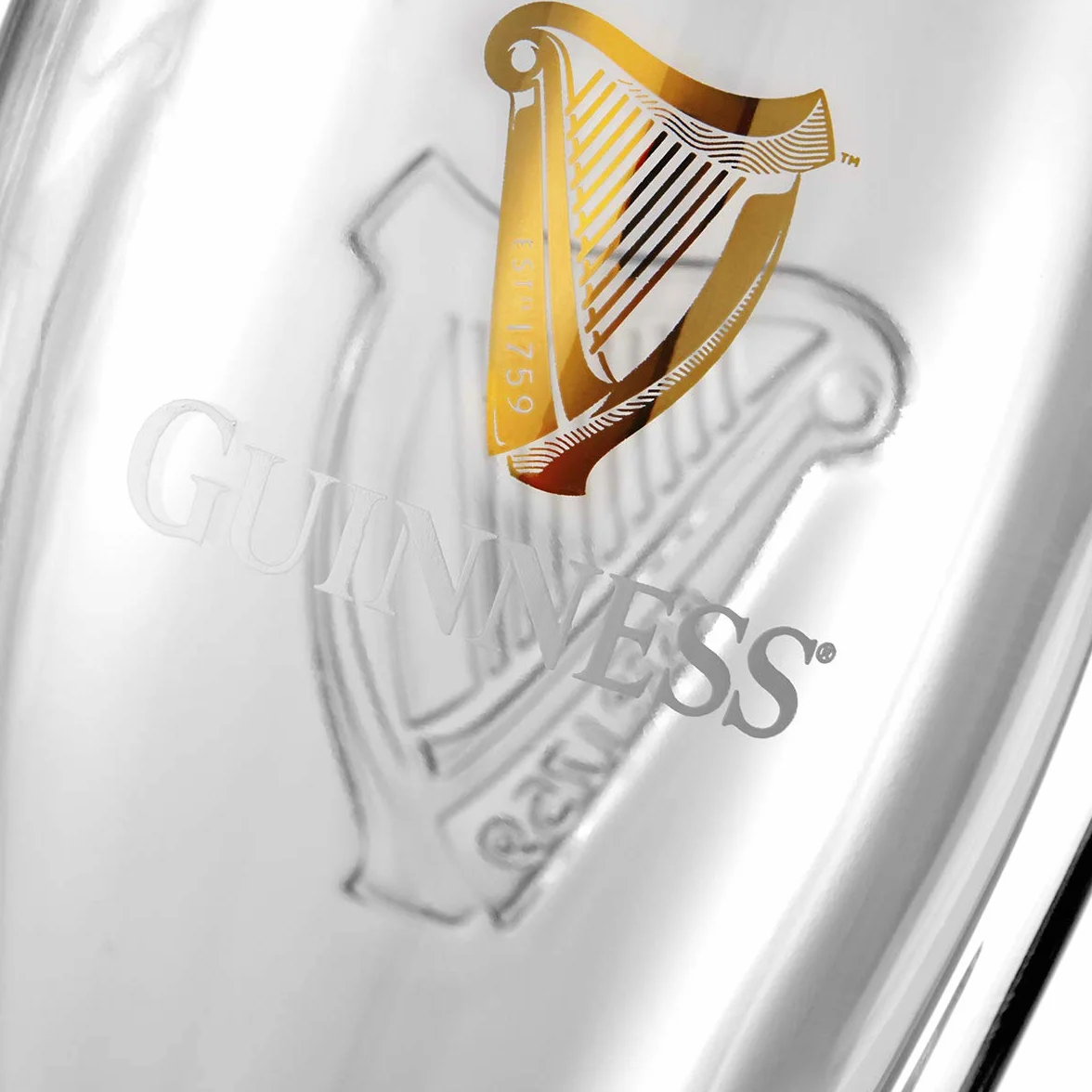 Guinness – Set di 2 bicchieri, decorazione: arpa