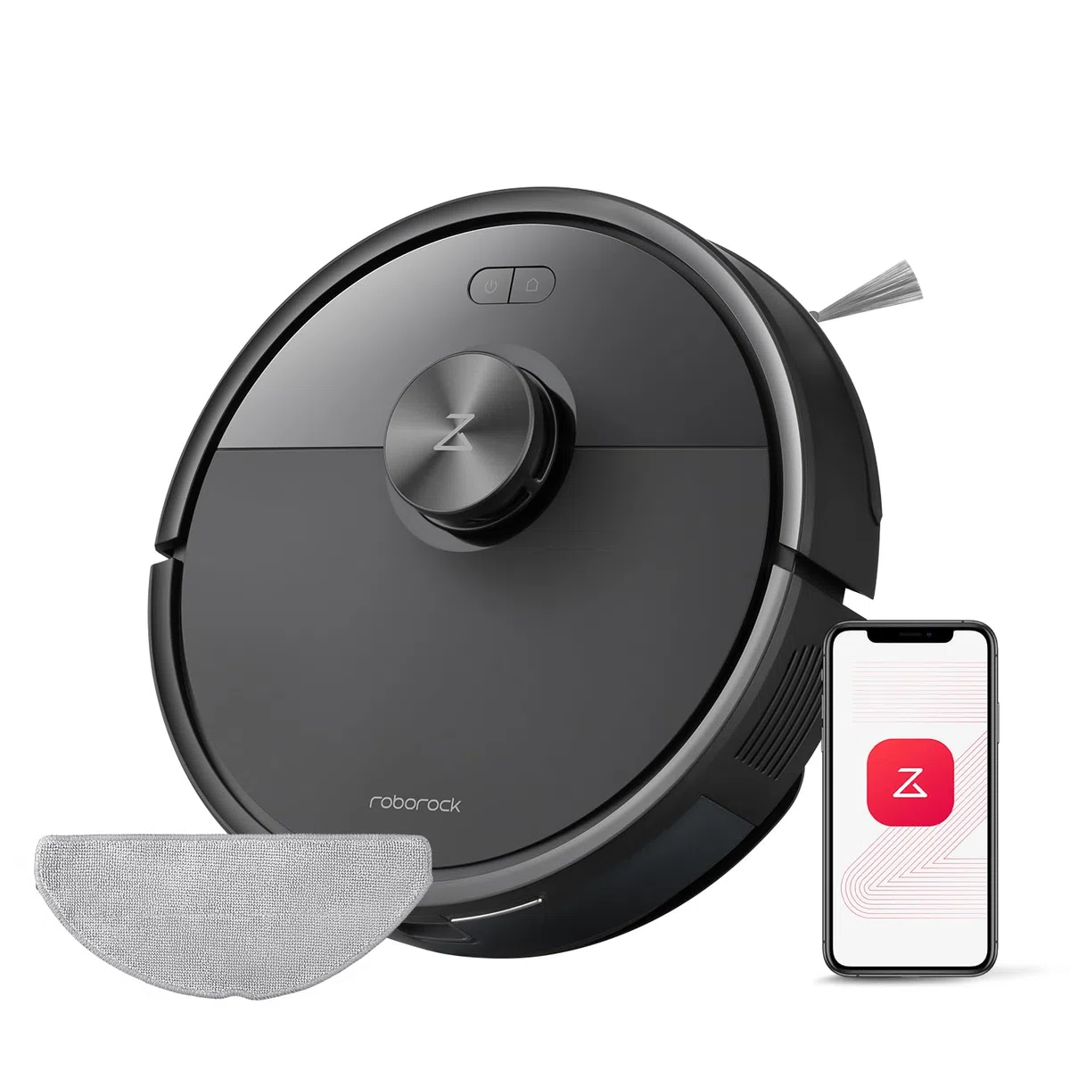 roborock Q7 M5 Set Robot Aspirapolvere Lavapavimenti con Mappatura, 10.000 Pa, Anti-groviglio, Quantità d'acqua Regolabile per il Lavaggio, Auto Boost sui Tappeti, Controllo APP, Nero