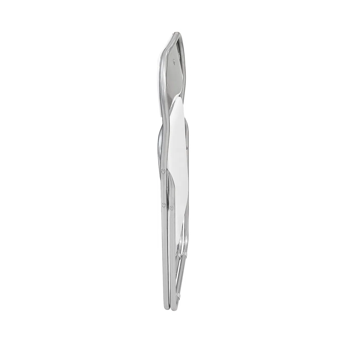 Bissolo Casa - Sedia pieghevole Bianca in metallo e PVC, Seduta salvaspazio, Sedia per riunione, cm 43x47 H.79,5