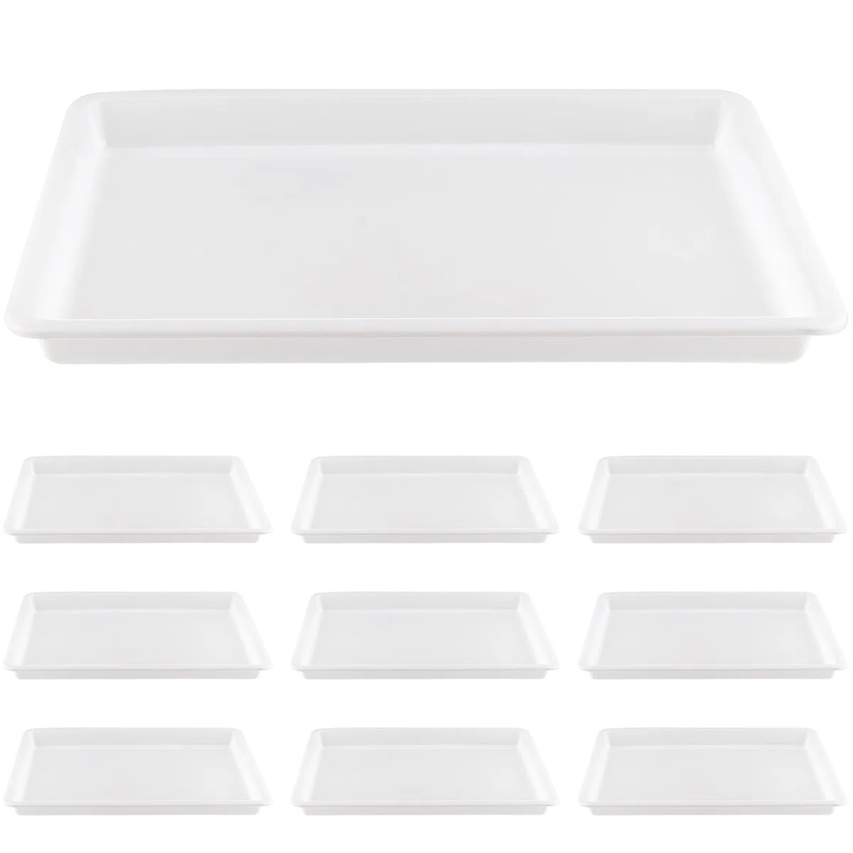 MOUYAT 10 vassoi grandi in plastica per attività artistiche, organizer per scuola, casa, progetti fai da te, pittura, perline, forniture organizzative, 39 x 29 x 4 cm