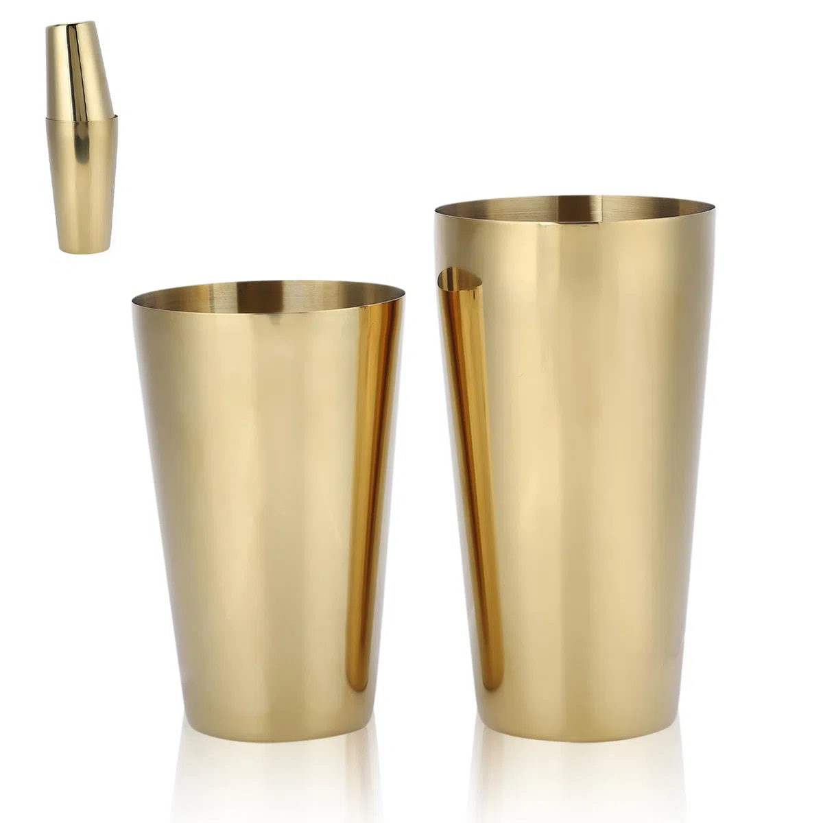 Shaker per cocktail, shaker Boston in acciaio inossidabile 17oz/26oz Martini Shaker Shaker per bevande per barman e home bar(Oro)