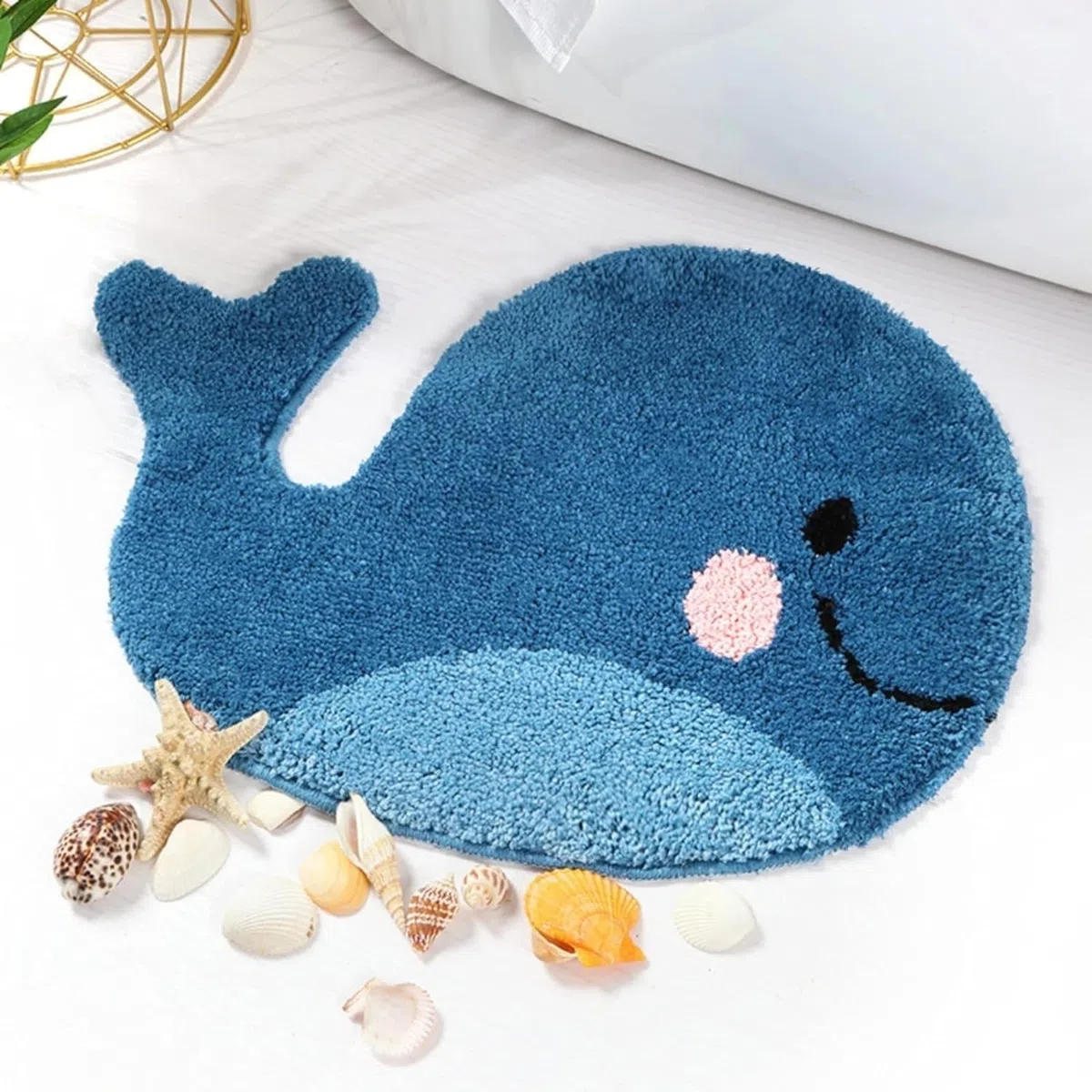 Tappeti da bagno per bambini IcosaMro Tappeti da bagno in microfibra per balene blu carino, 63cm x 47cm