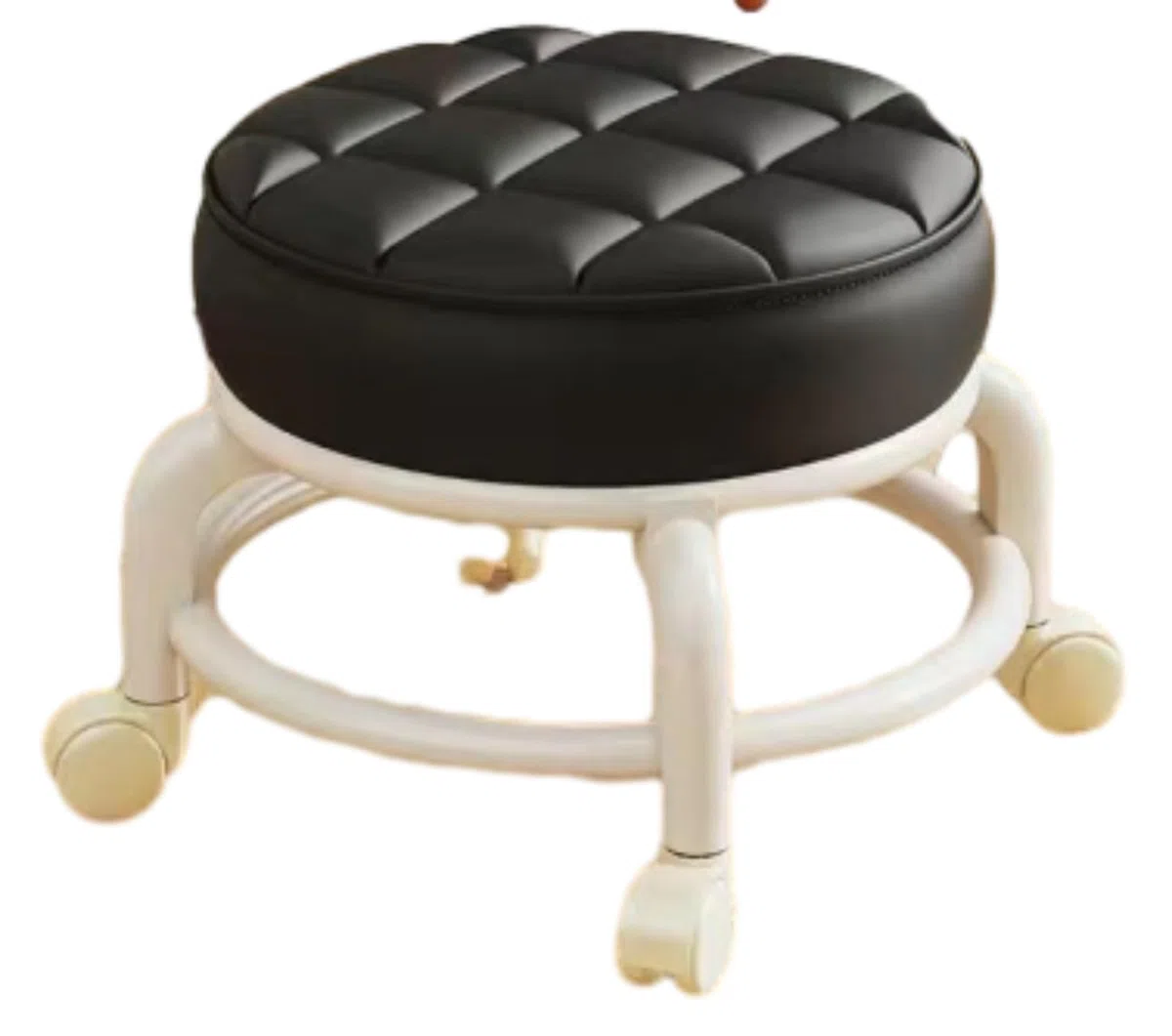 Sgabello piccolo con rotelle, sgabello per pedicure, sgabello girevole con ruote, sgabello regolabile a 360°, sgabello da toilette con rotelle, per spa, casa (beige)