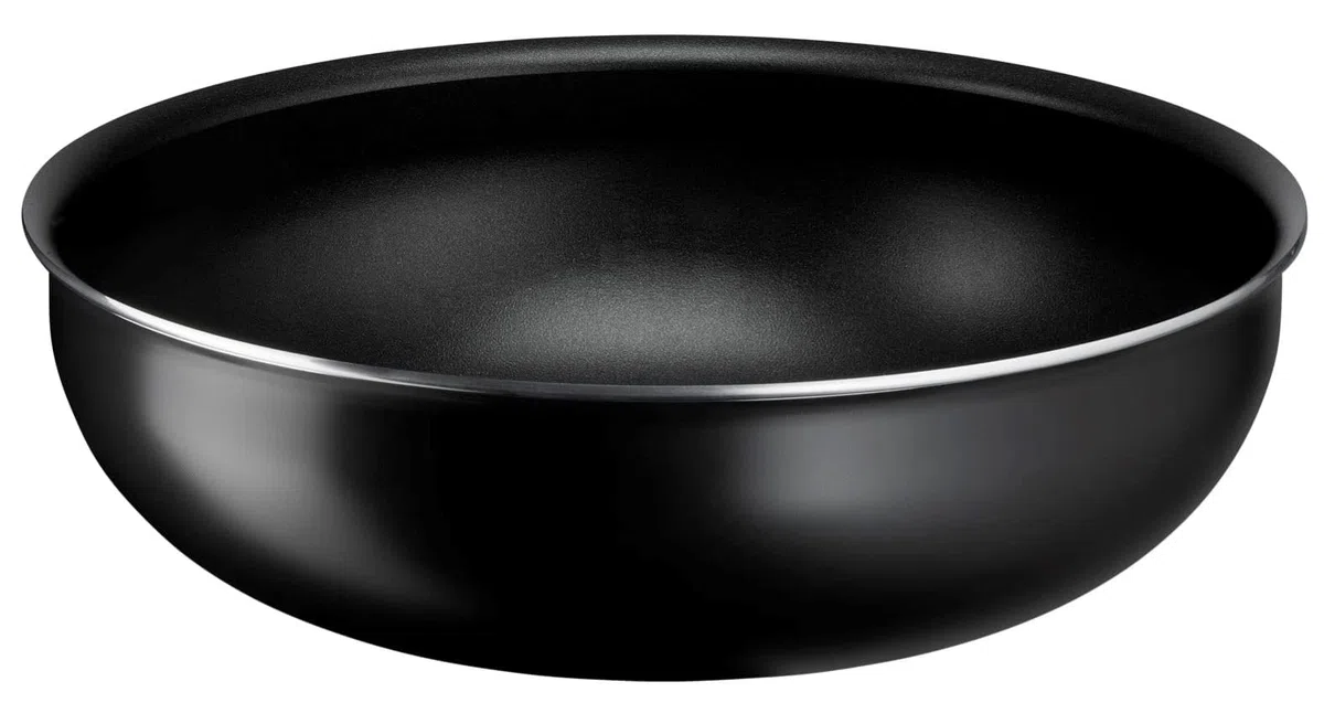 Lagostina Ingenio Essential Plus Wok Ø 28 cm, Pentola Wok Antiaderente in Alluminio per Gas e Forno (no induzione), Indicatore di Cottura Thermosignal, Utilizzabile con Manico Removibile (Non Incluso)