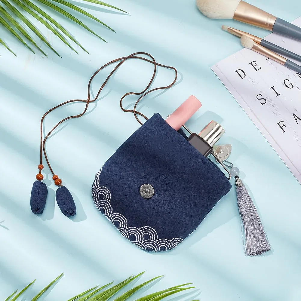 FREEBLOSS Kit Fai Da Te Sashiko - Portamonete, Kit Da Cucito a Mano Con Forniture Complete, Kit Punto Croce Giapponese, Kit Ricamo per Principianti e Adulti