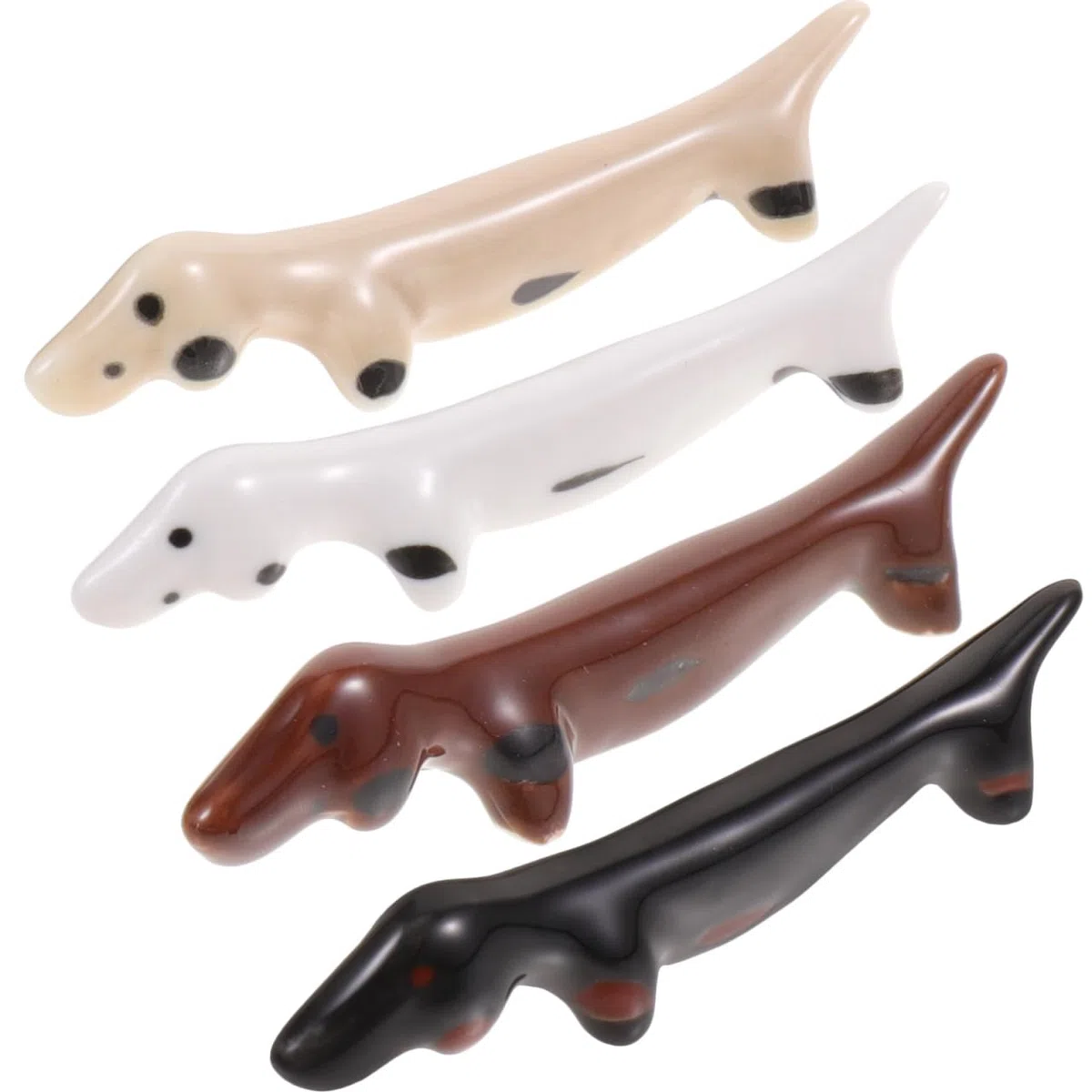 UPKOCH Supporto per Bacchette in Ceramica 4 Pezzi Forma Bassotto Poggia Bacchette da Tavolo Facile da Pulire Accessorio per La Cucina Decorazione Pratica