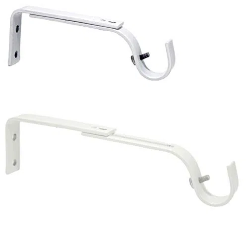 Supporto da parete estensibile e regolabile per bastone per tende, Ø 19 mm, lunghezza 125-170 mm, colore bianco, (1 set di 2 portacanne)
