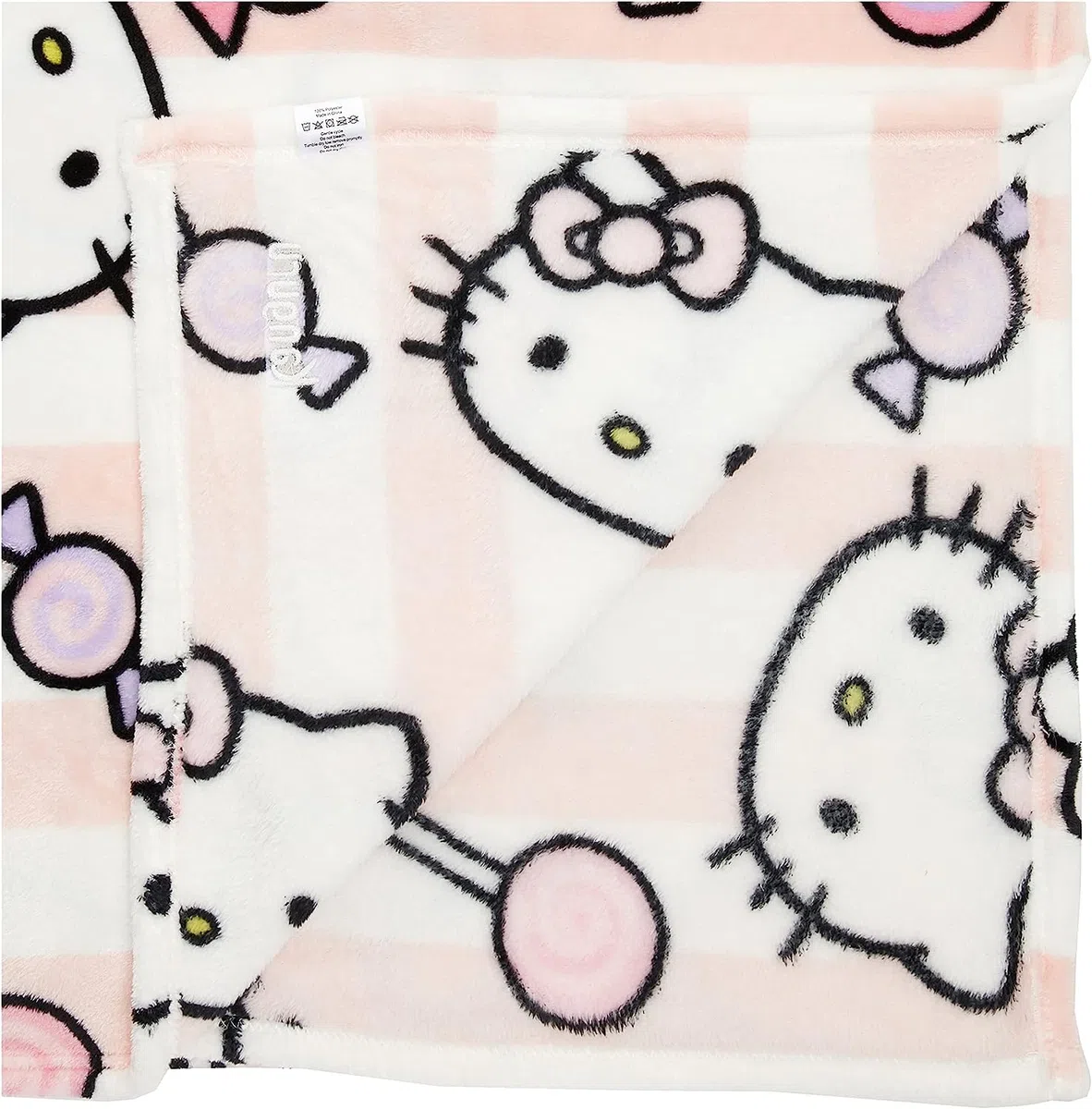 Kanguru - Soffice plaid divano in microfibra Hello Kitty Rosa, morbido pile, 130x170 cm, Simpatico copriletto singolo bambina, idea regalo Natale o Compleanno per tutti, amica, figlia pigiama party