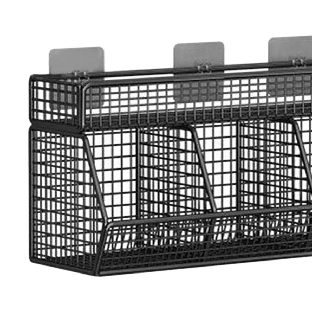 perfk Cestino Portafrutta Da Appendere Alla Parete, Organizer Da Parete, Robusto Supporto in Filo Metallico per Conservare Verdure Frutta Snack, Per Cucina/Dispensa/Bagno, 3 griglie