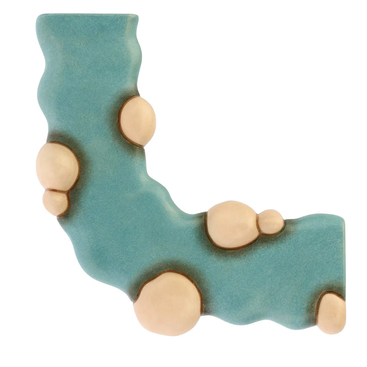 THUN - Set con 1 Pezzo di Fiume Dritto e 1 Curvo - Presepe Classico - Ceramica - 13x5,6 x2 cm h e 15x5,6 x2 cm h