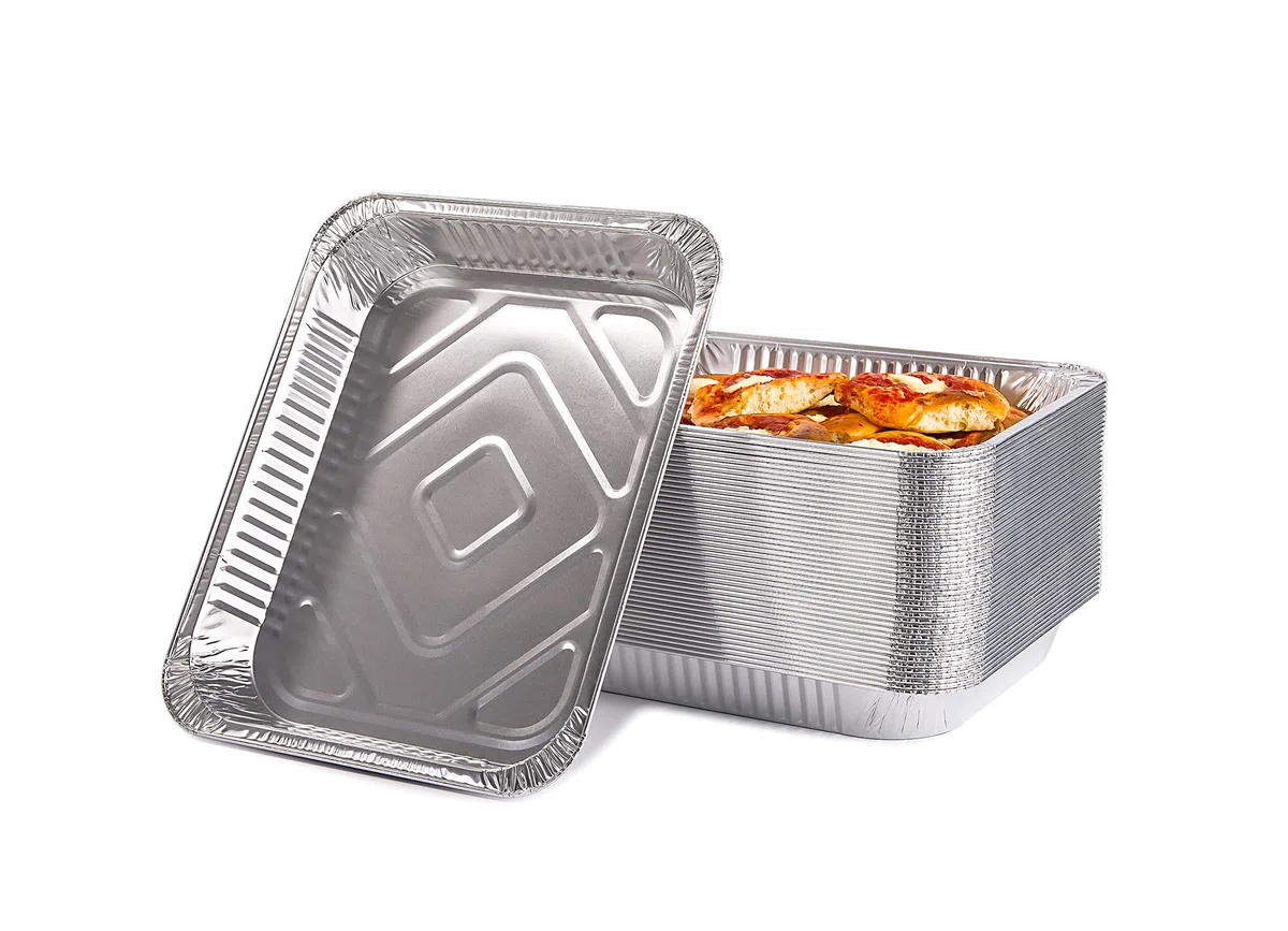 CONTITAL R32G Contenitori Alluminio 8 Porzioni | Vaschette Grandi Monouso | Teglie Usa e Getta per Alimenti - 50 Pezzi Professionale
