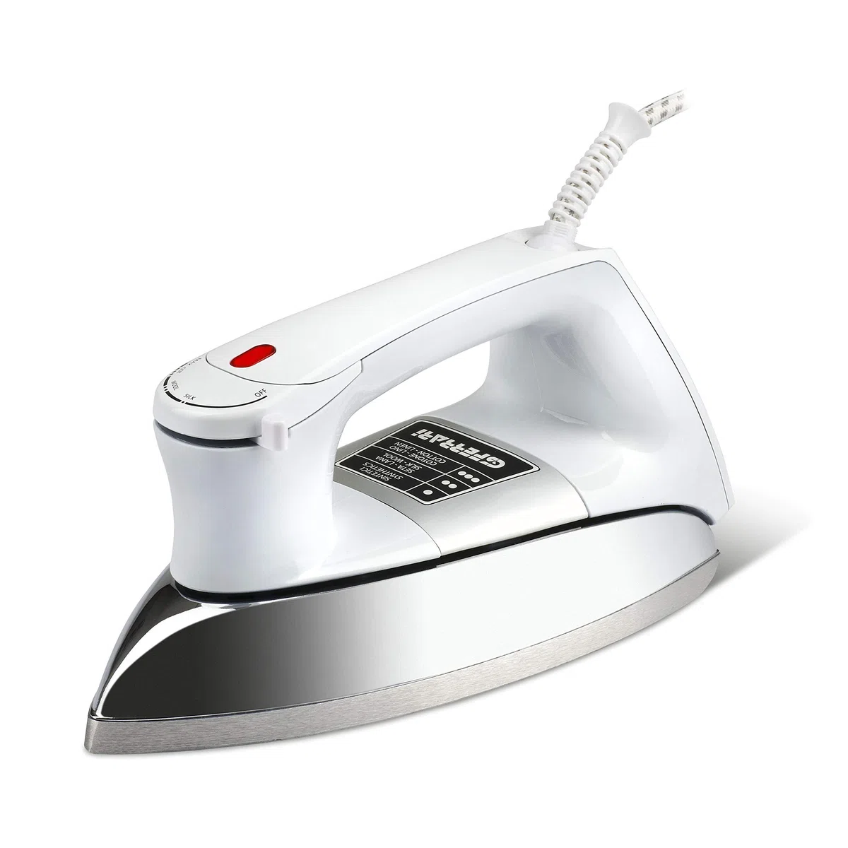 G3 Ferrari G40013 Seicento Ferro da Stiro a Secco, 1.6 Kg, 900W, Stiratura ECO Friendly, Piastra in Alluminio, Controllo Temperatura, Spia di Funzionamento, Bianco