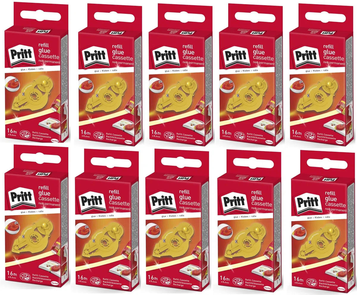 Pritt zrxnh colla Roller Refill Cassette, non permanente, Band lunghezza: 16 m, larghezza di banda: 8.4 mm, 10 pezzi